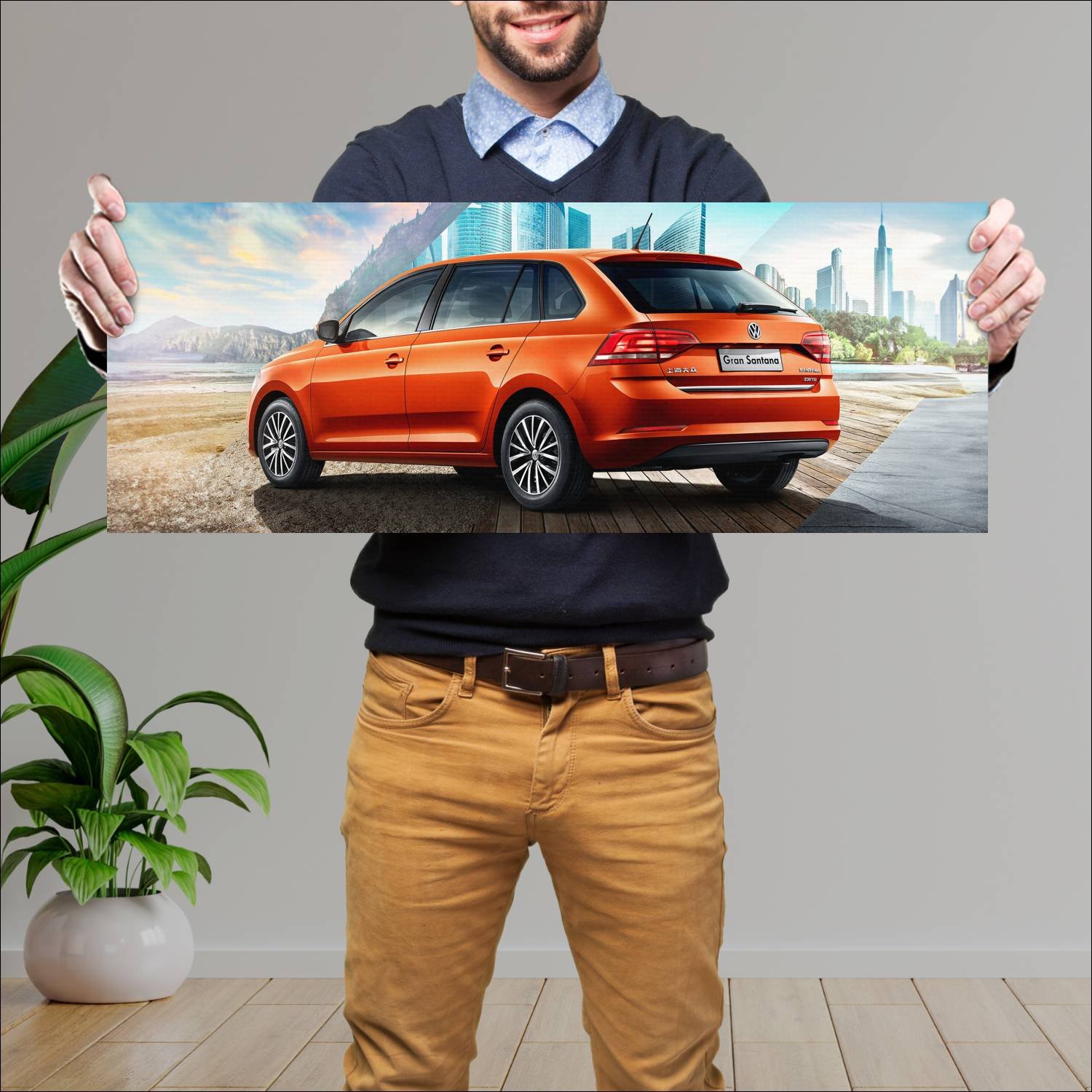 Cuadro grande 30x80cm 2015 volkswagen gran santana 194 Volkswagen