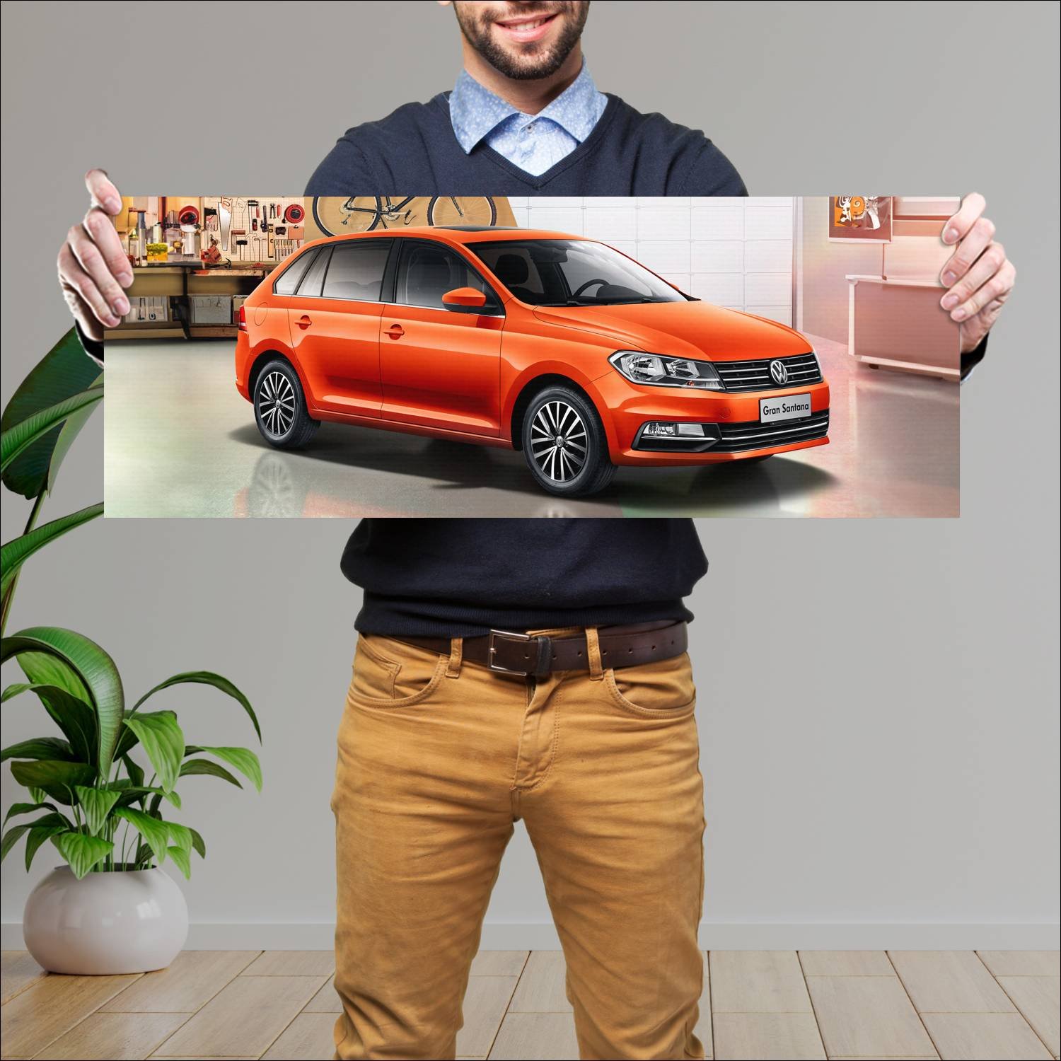 Cuadro grande 30x80cm 2015 volkswagen gran santana 195 Volkswagen