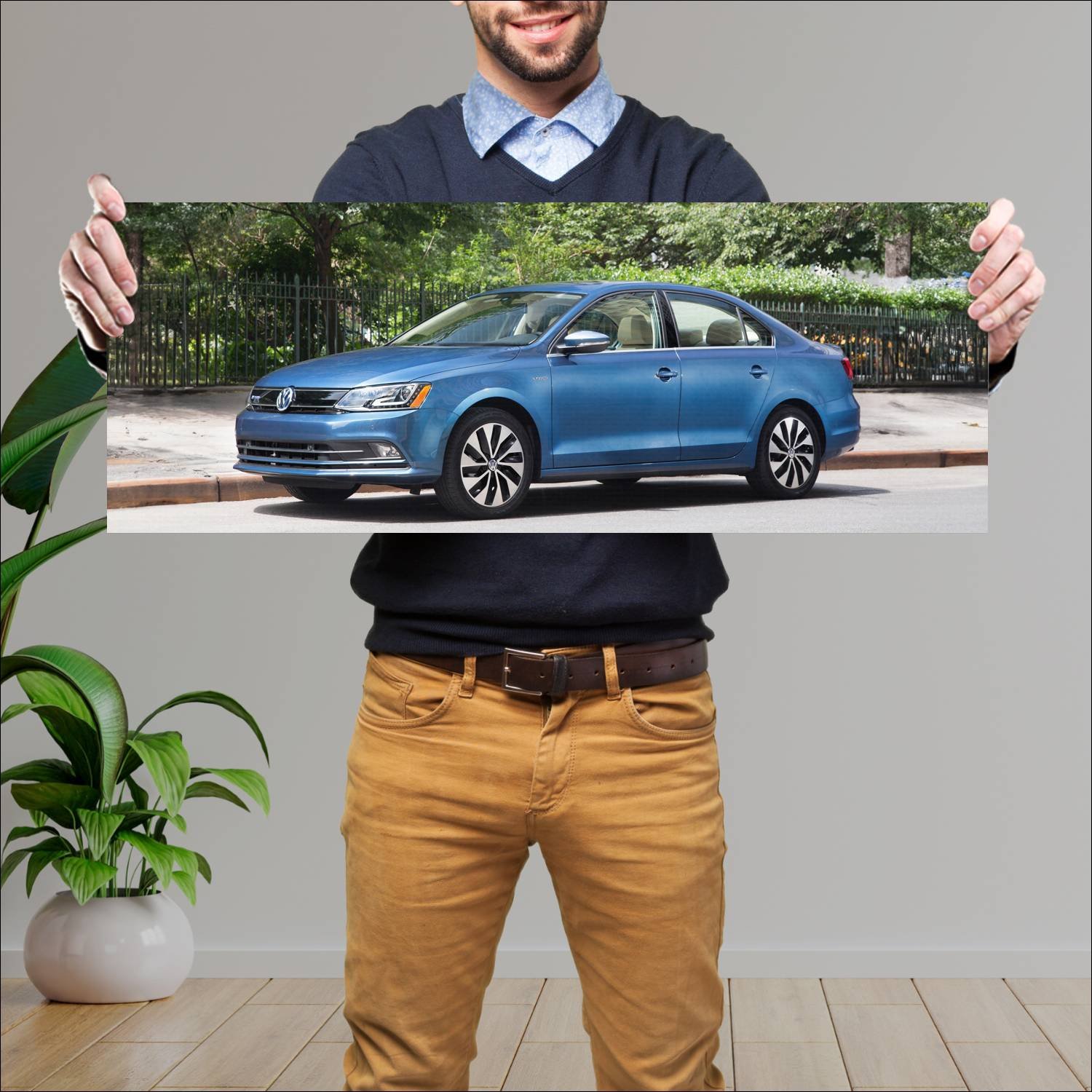 Cuadro grande 30x80cm 2015 volkswagen jetta hybrid 201 Volkswagen