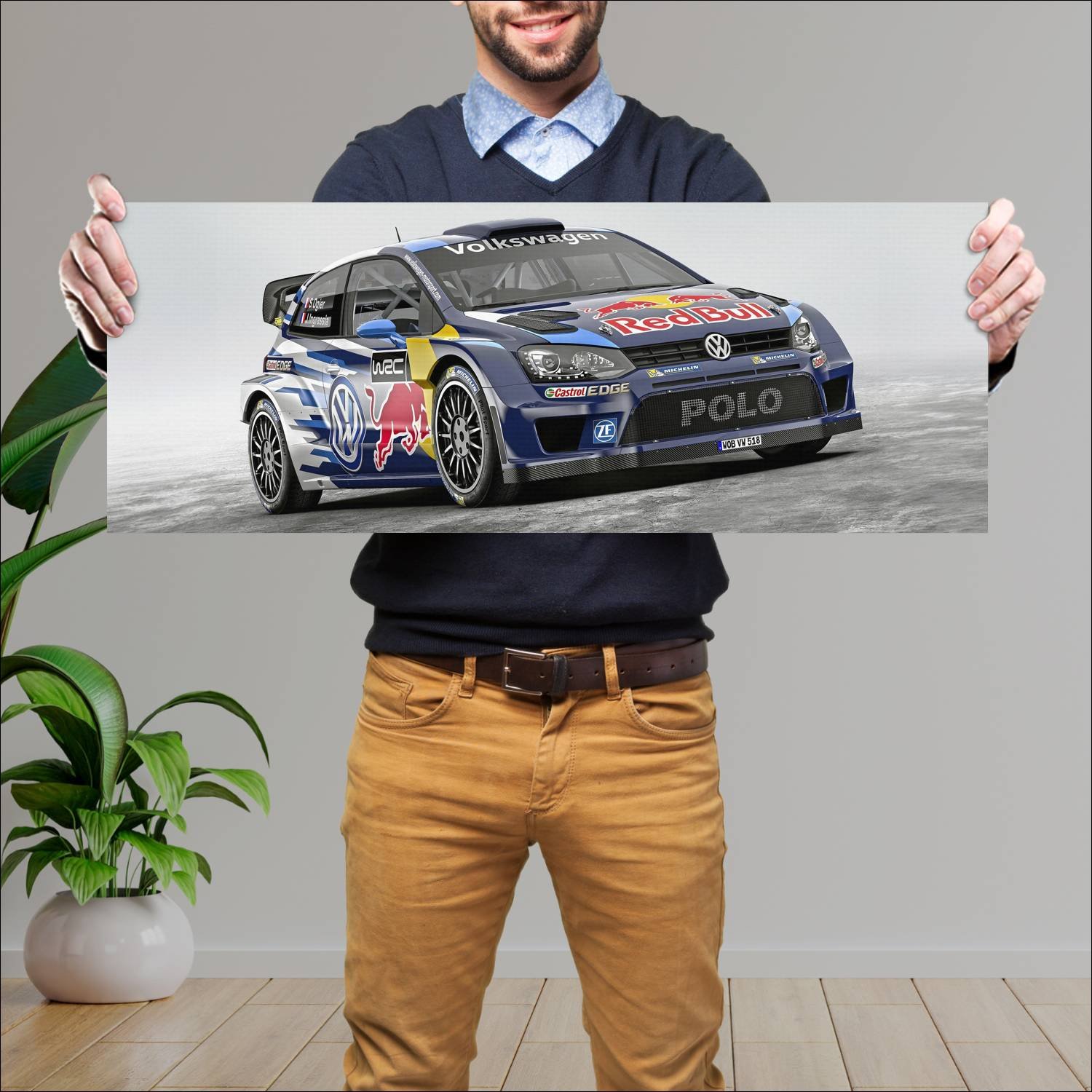 Cuadro grande 30x80cm 2015 volkswagen polo r wrc 1 242 Volkswagen
