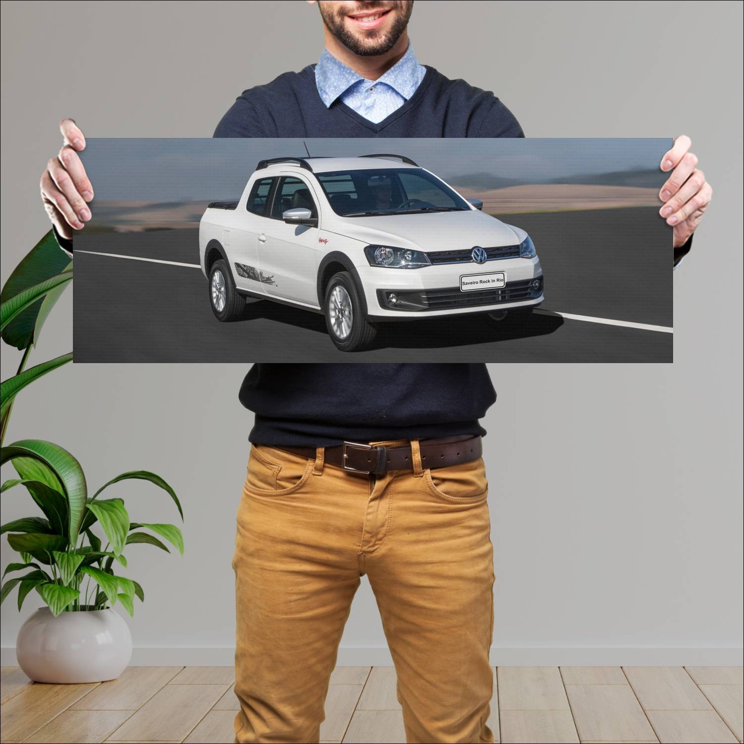 Cuadro grande 30x80cm 2015 volkswagen saveiro cd r 245 Volkswagen