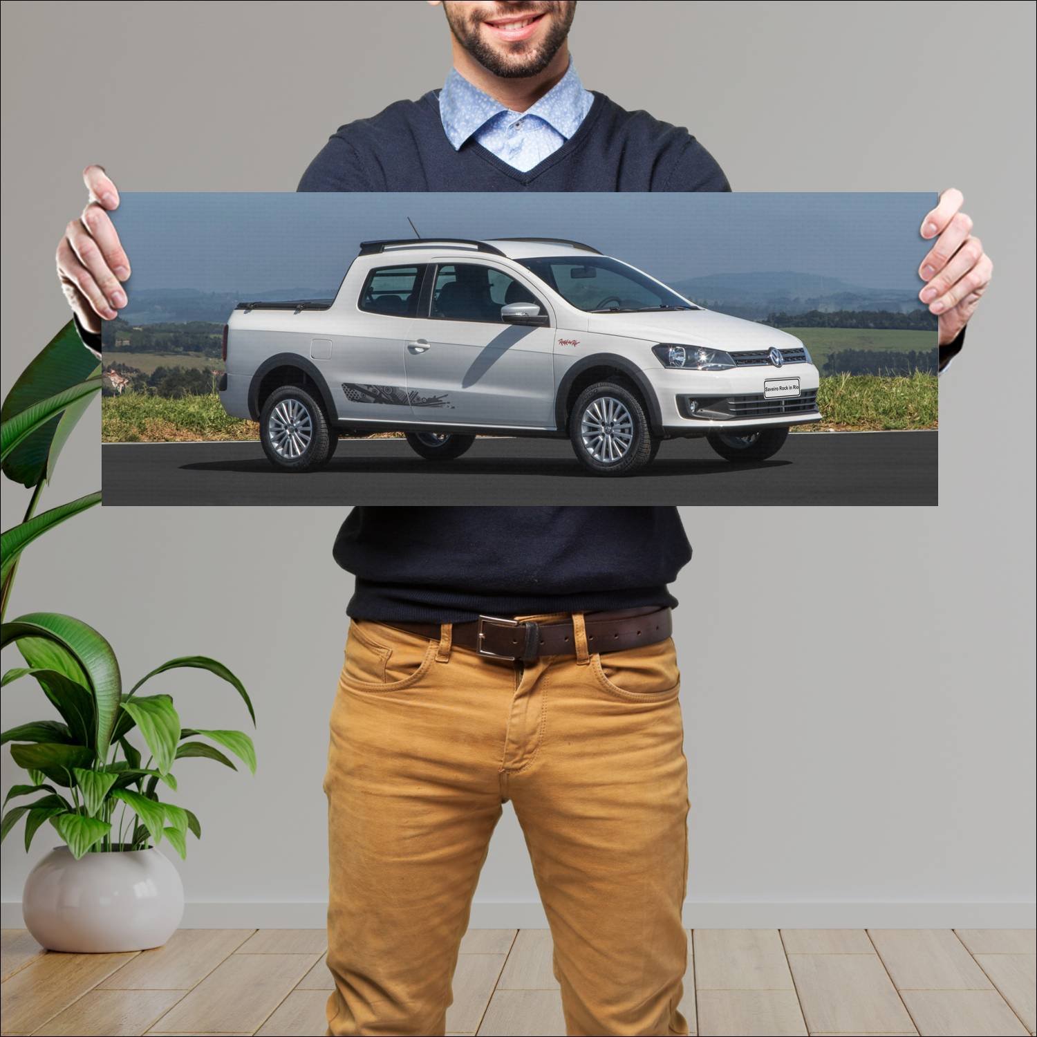 Cuadro grande 30x80cm 2015 volkswagen saveiro cd r 246 Volkswagen