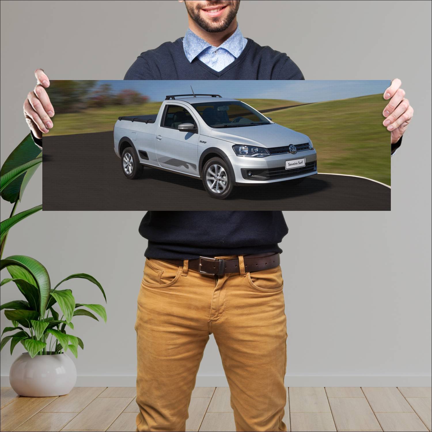 Cuadro grande 30x80cm 2015 volkswagen saveiro cs s 247 Volkswagen