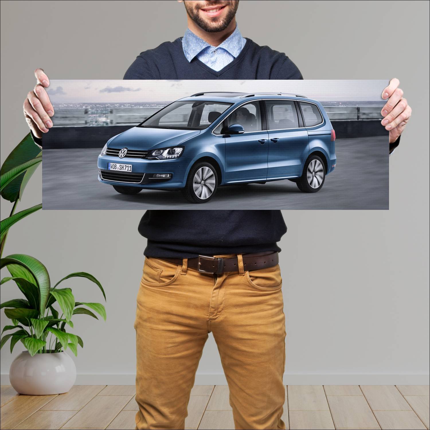 Cuadro grande 30x80cm 2015 volkswagen sharan auto 248 Volkswagen