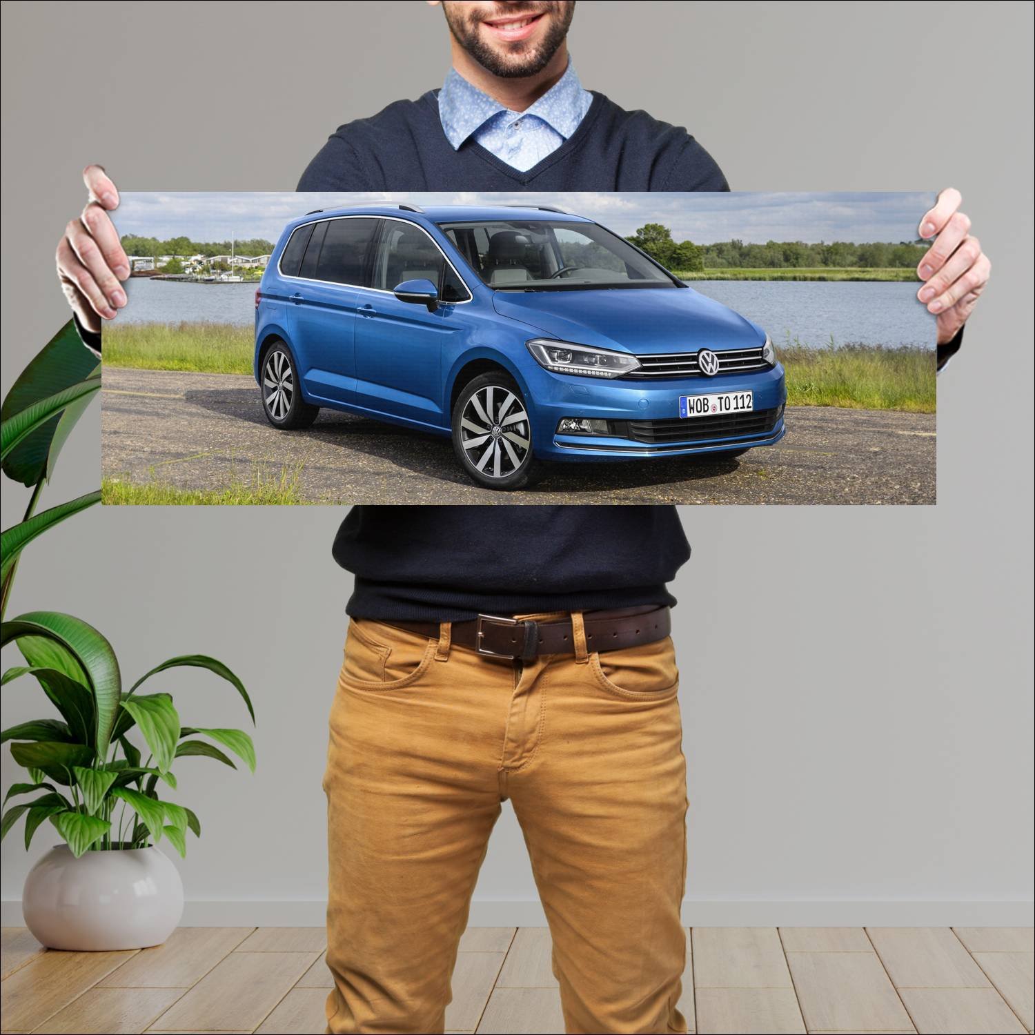 Cuadro grande 30x80cm 2015 volkswagen touran auto 262 Volkswagen