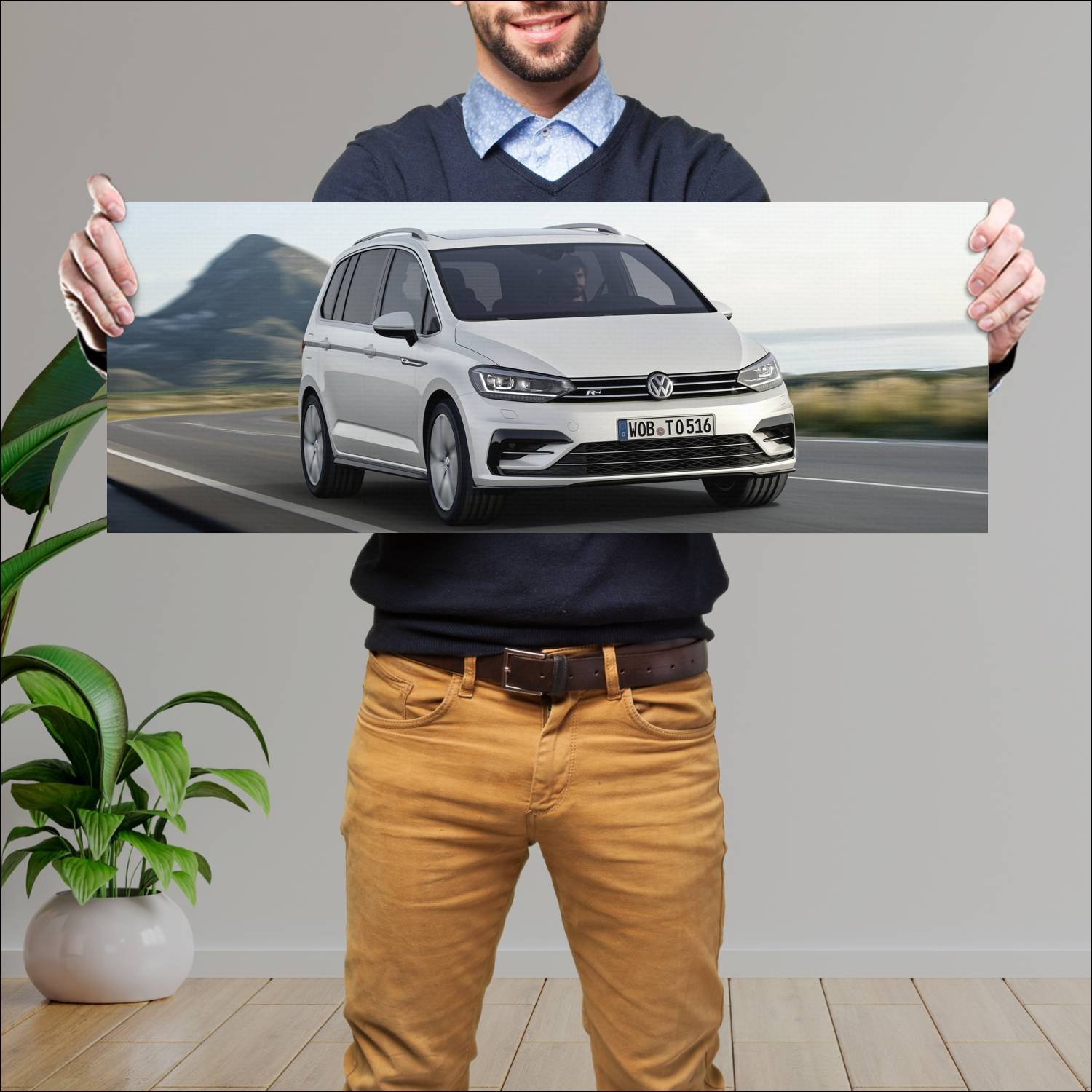 Cuadro grande 30x80cm 2015 volkswagen touran r lin 263 Volkswagen