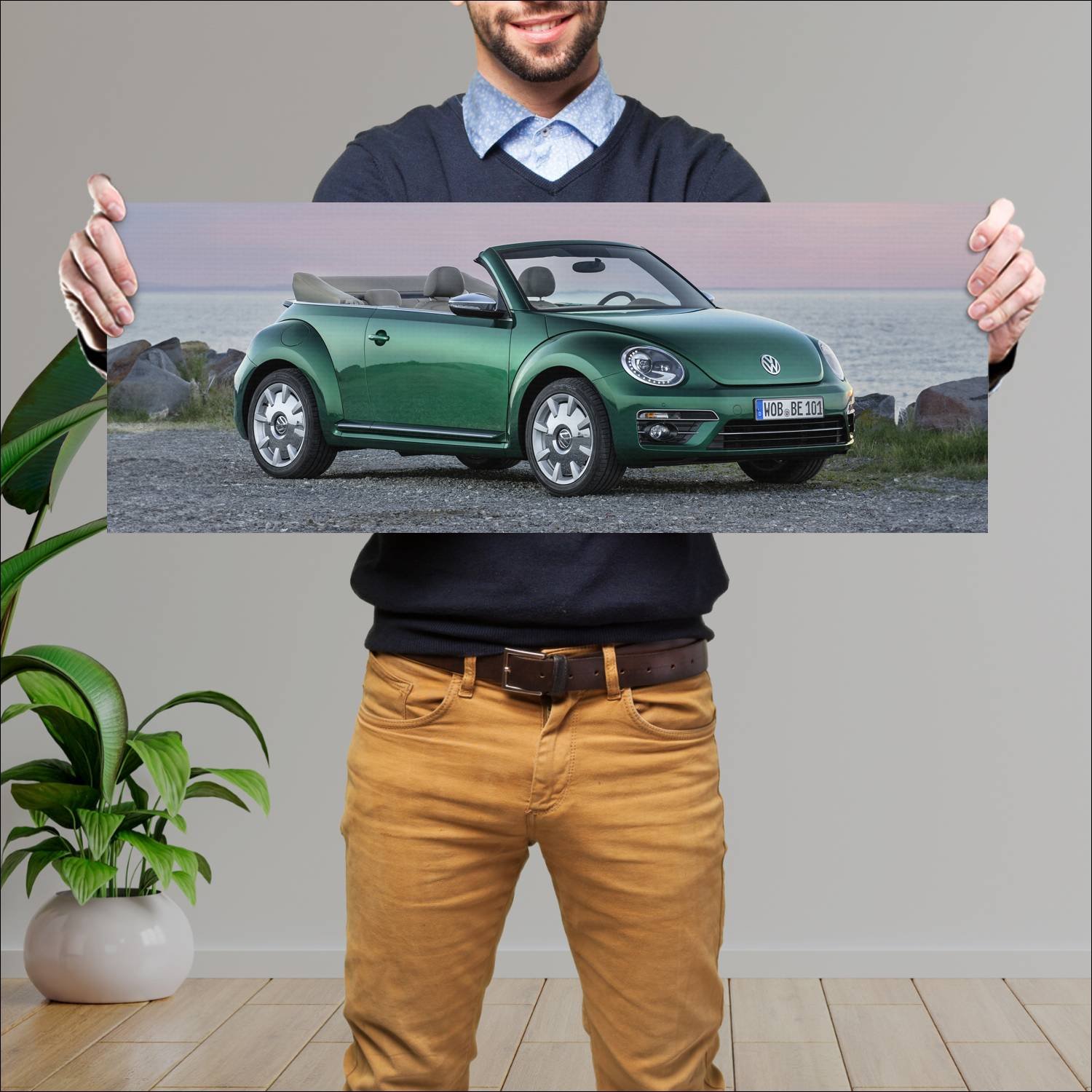 Cuadro grande 30x80cm 2016 volkswagen beetle cabri 283 Volkswagen
