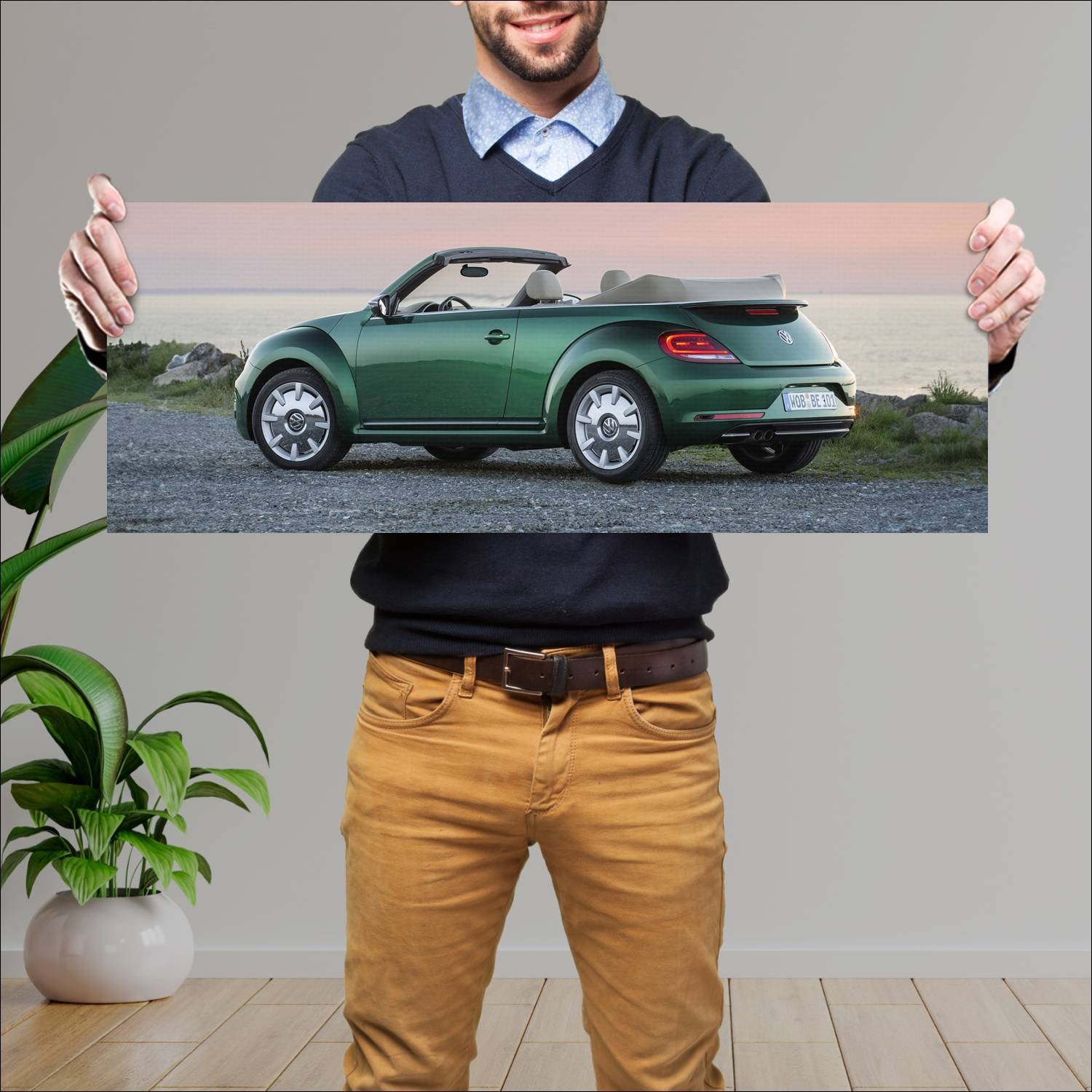 Cuadro grande 30x80cm 2016 volkswagen beetle cabri 284 Volkswagen