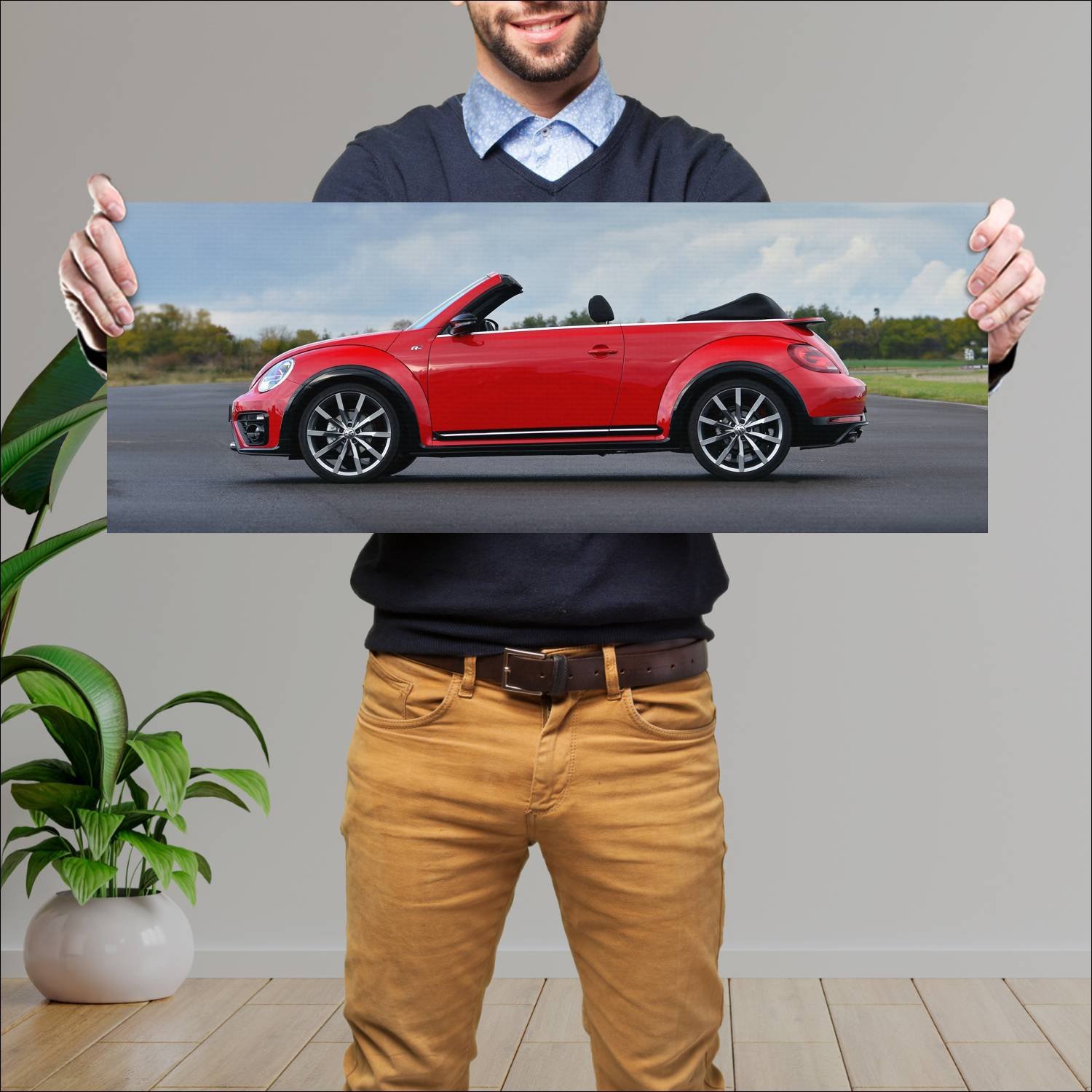 Cuadro grande 30x80cm 2016 volkswagen beetle cabri 287 Volkswagen