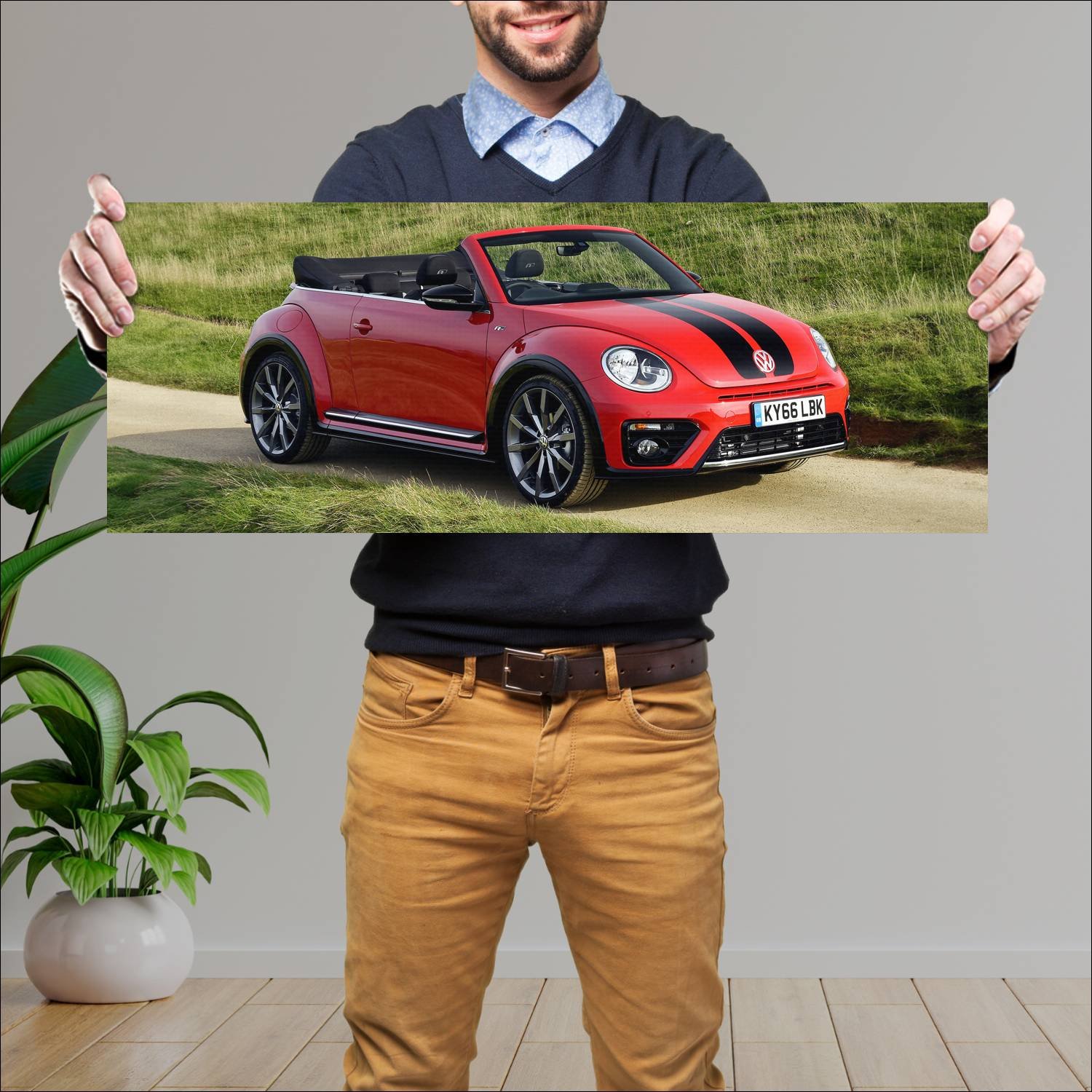 Cuadro grande 30x80cm 2016 volkswagen beetle cabri 288 Volkswagen