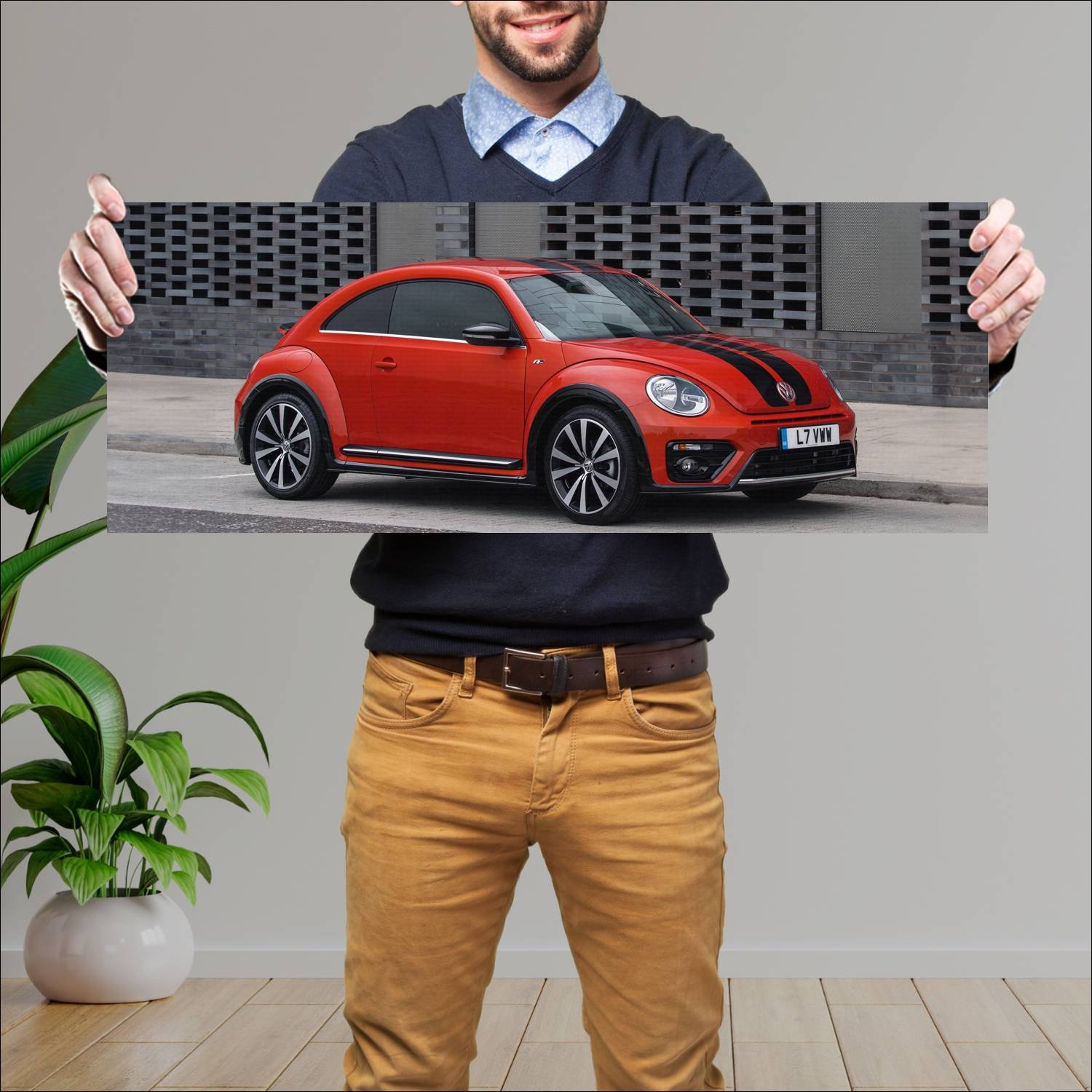 Cuadro grande 30x80cm 2016 volkswagen beetle r lin 297 Volkswagen