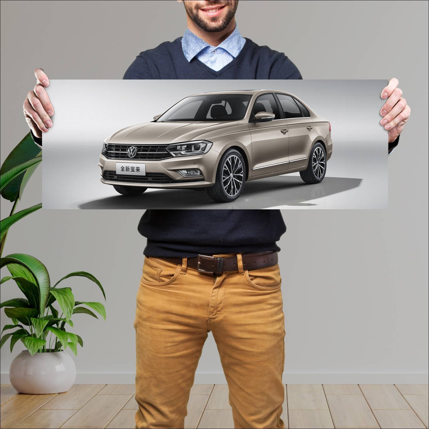 Cuadro grande 30x80cm 2016 volkswagen bora auto 299 Volkswagen
