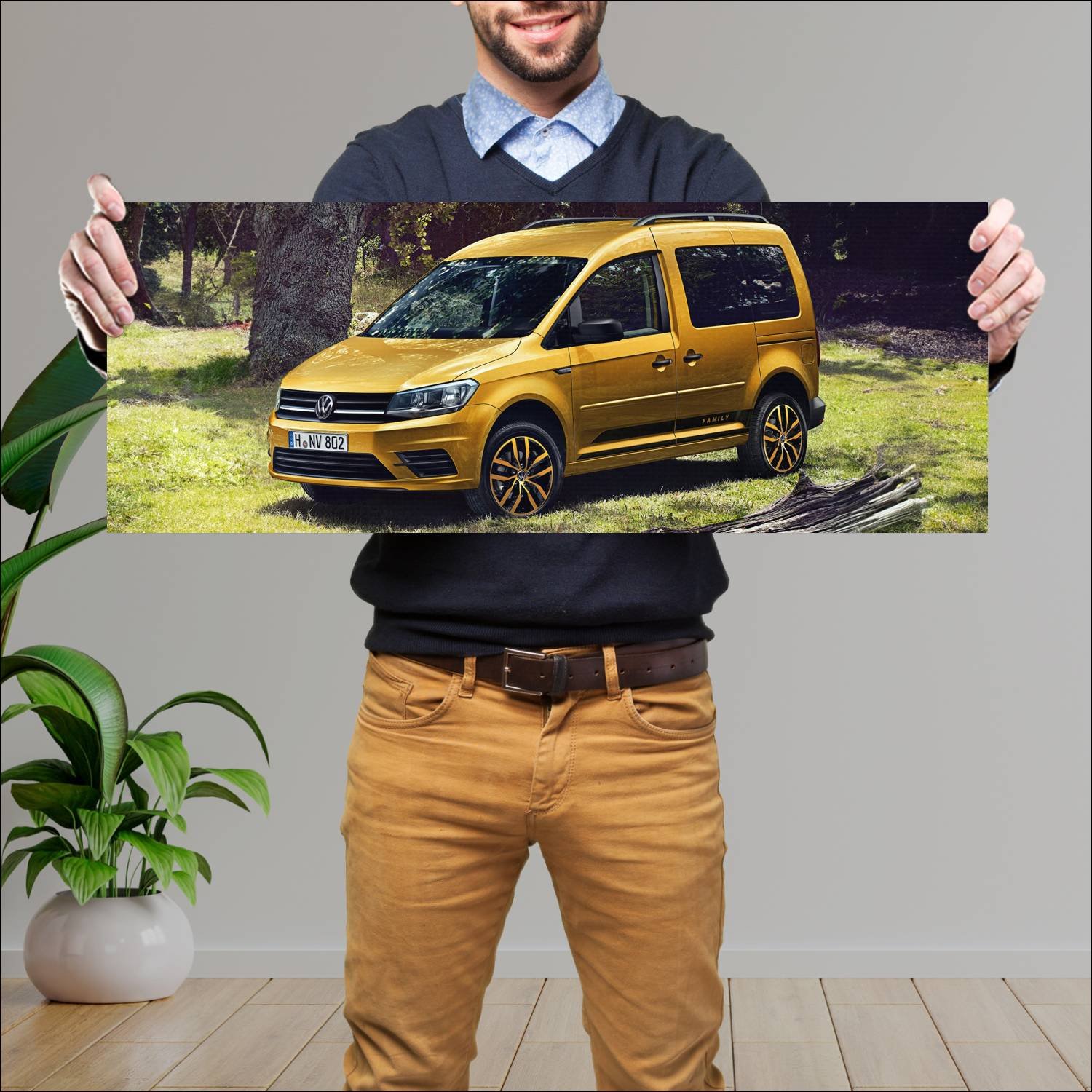 Cuadro grande 30x80cm 2016 volkswagen caddy family 305 Volkswagen