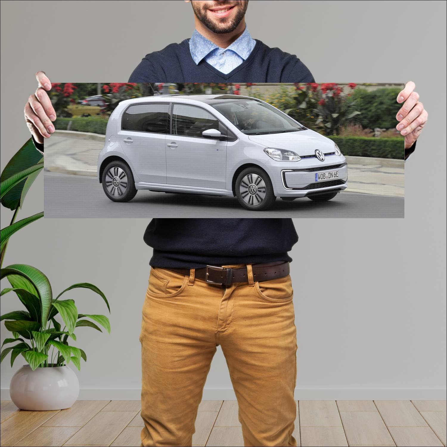 Cuadro grande 30x80cm 2016 volkswagen e up 5 door 311 Volkswagen