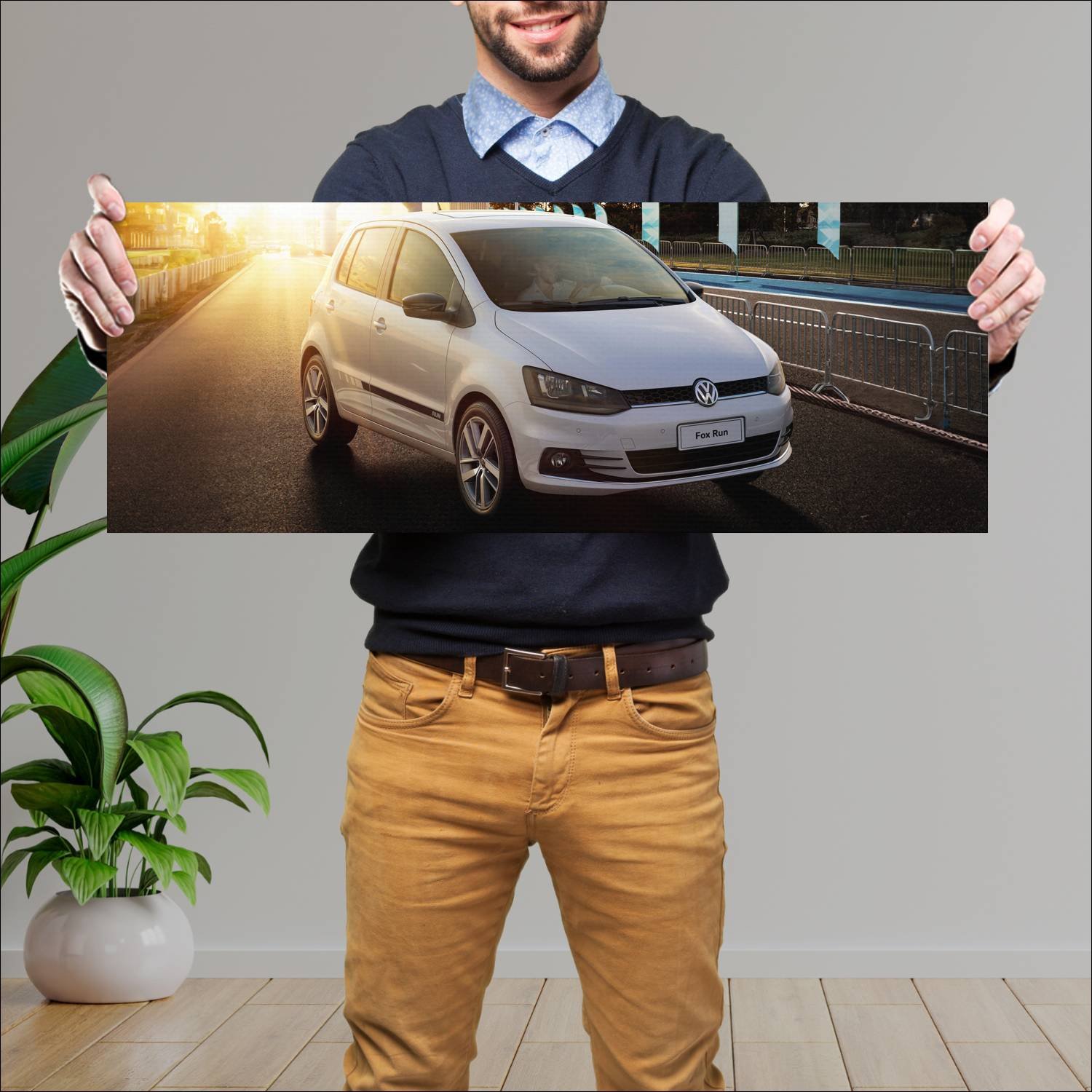 Cuadro grande 30x80cm 2016 volkswagen fox run 5 do 314 Volkswagen