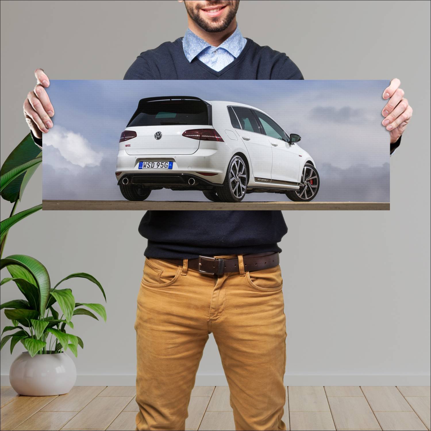 Cuadro grande 30x80cm 2016 volkswagen golf gti 40 319 Volkswagen