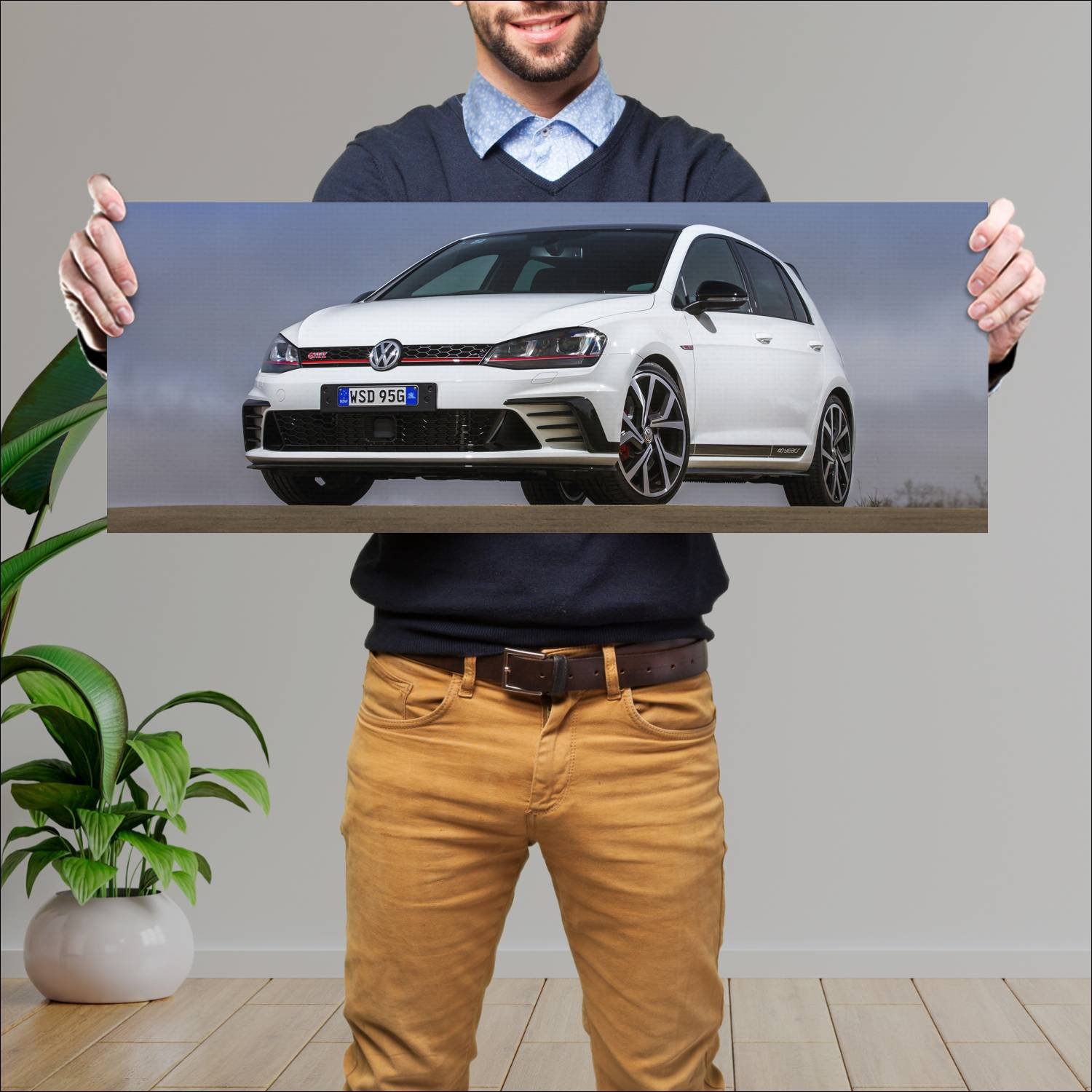 Cuadro grande 30x80cm 2016 volkswagen golf gti 40 320 Volkswagen
