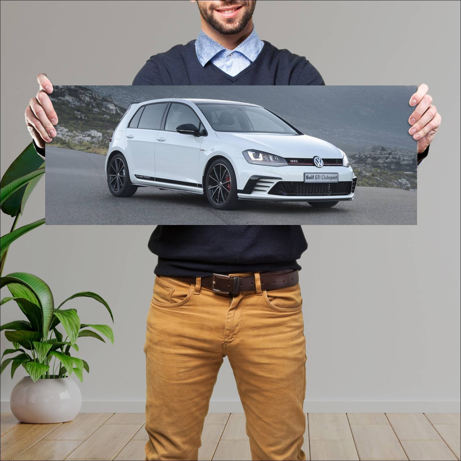 Cuadro grande 30x80cm 2016 volkswagen golf gti clu 323 Volkswagen
