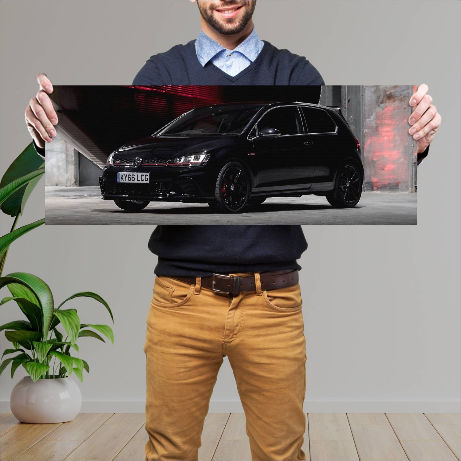 Cuadro grande 30x80cm 2016 volkswagen golf gti clu 325 Volkswagen