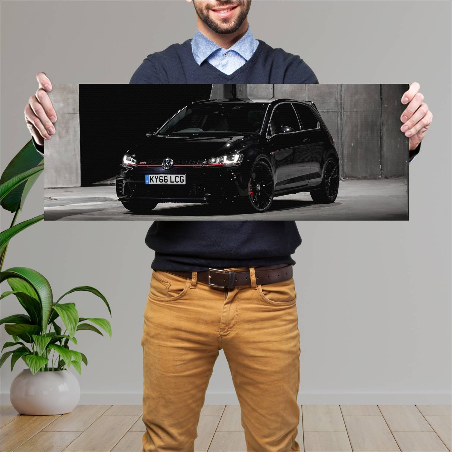 Cuadro grande 30x80cm 2016 volkswagen golf gti clu 326 Volkswagen