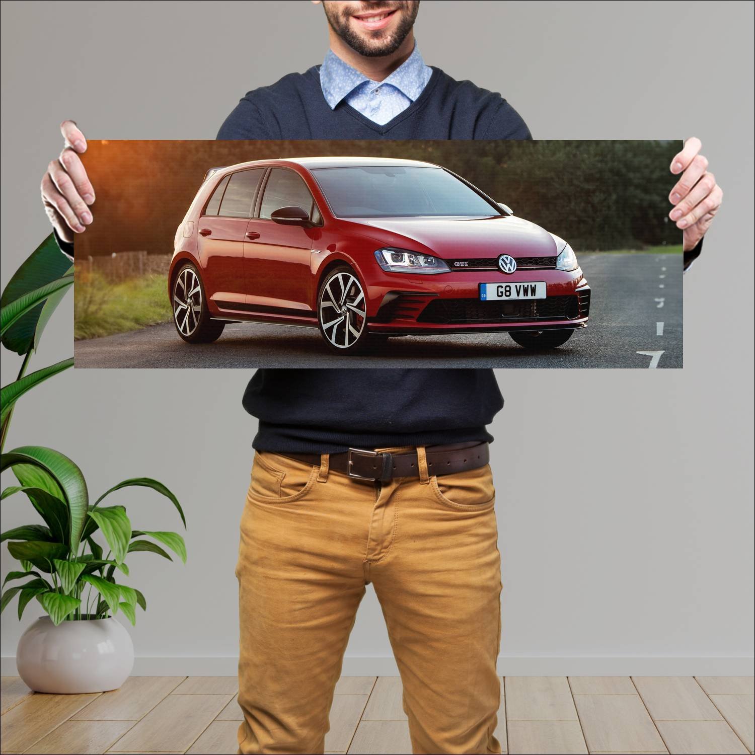 Cuadro grande 30x80cm 2016 volkswagen golf gti clu 327 Volkswagen