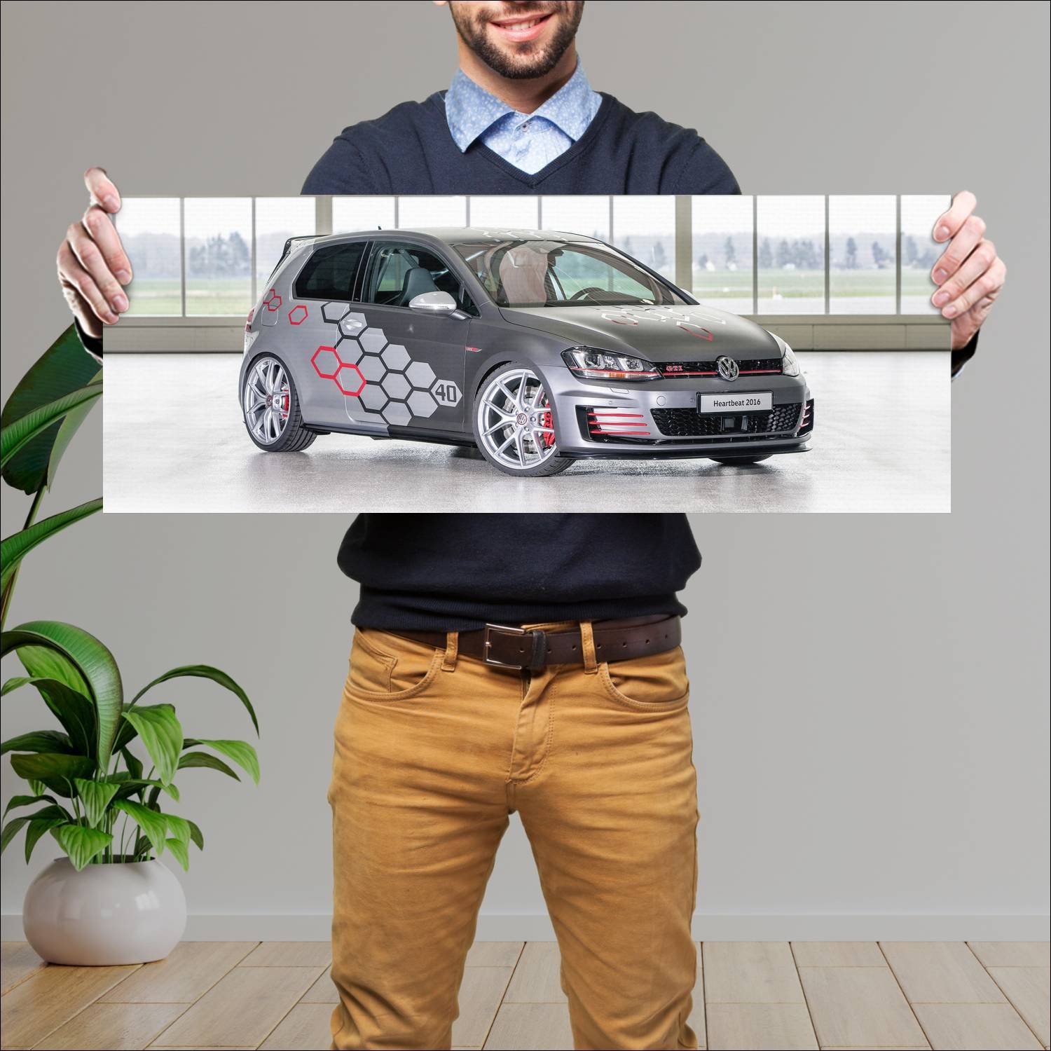 Cuadro grande 30x80cm 2016 volkswagen golf gti hea 328 Volkswagen