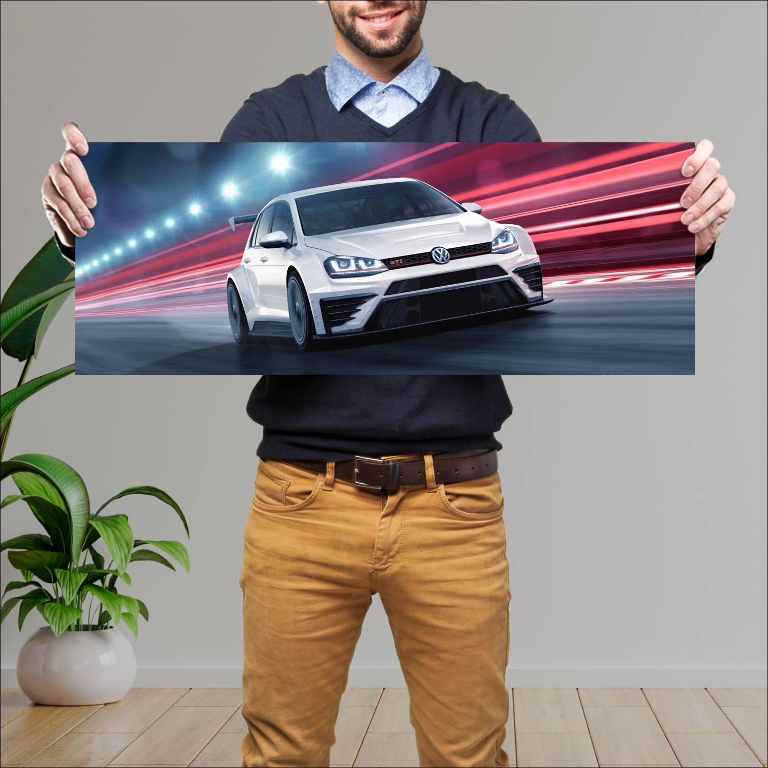 Cuadro grande 30x80cm 2016 volkswagen golf gti tcr 329 Volkswagen