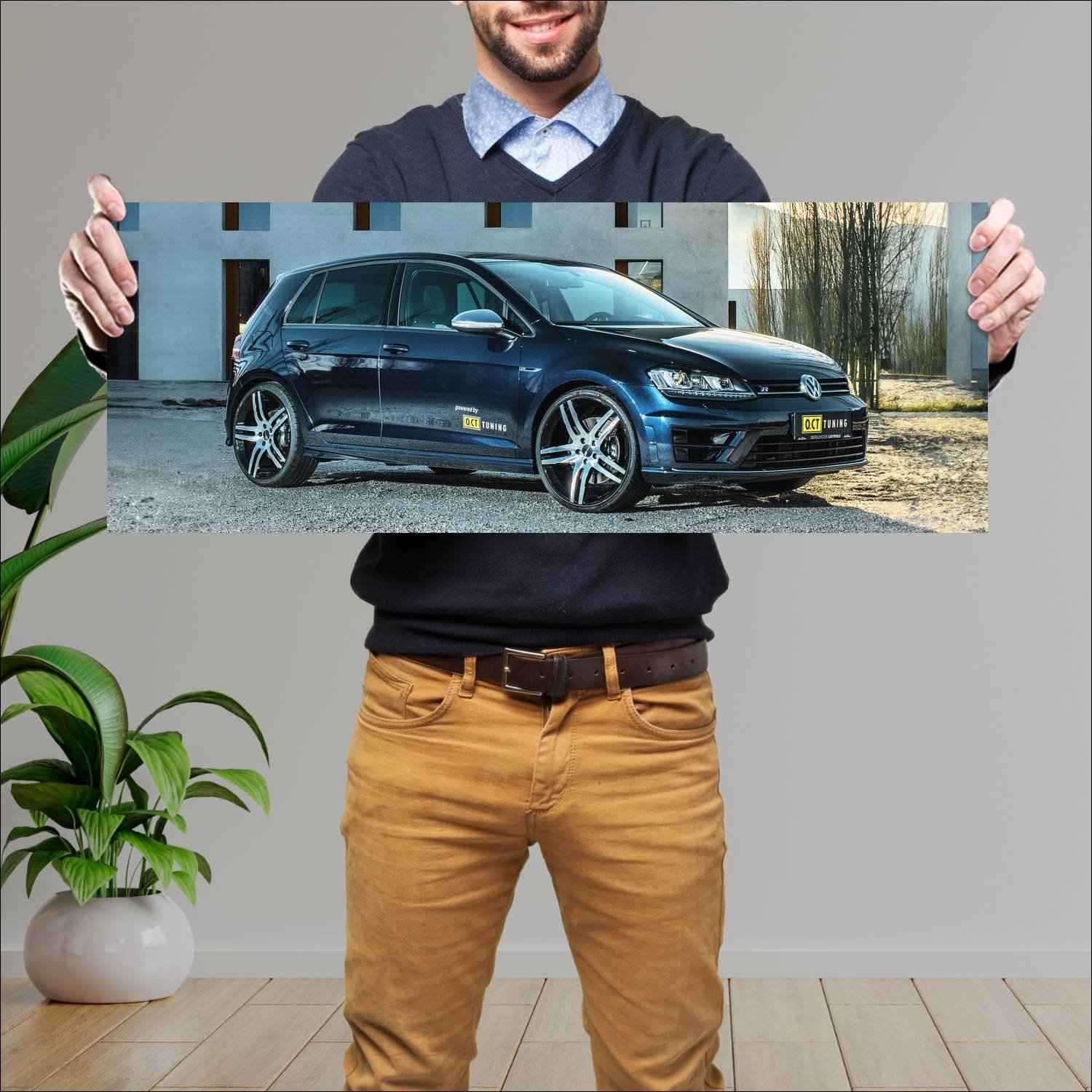 Cuadro grande 30x80cm 2016 volkswagen golf r by o 331 Volkswagen