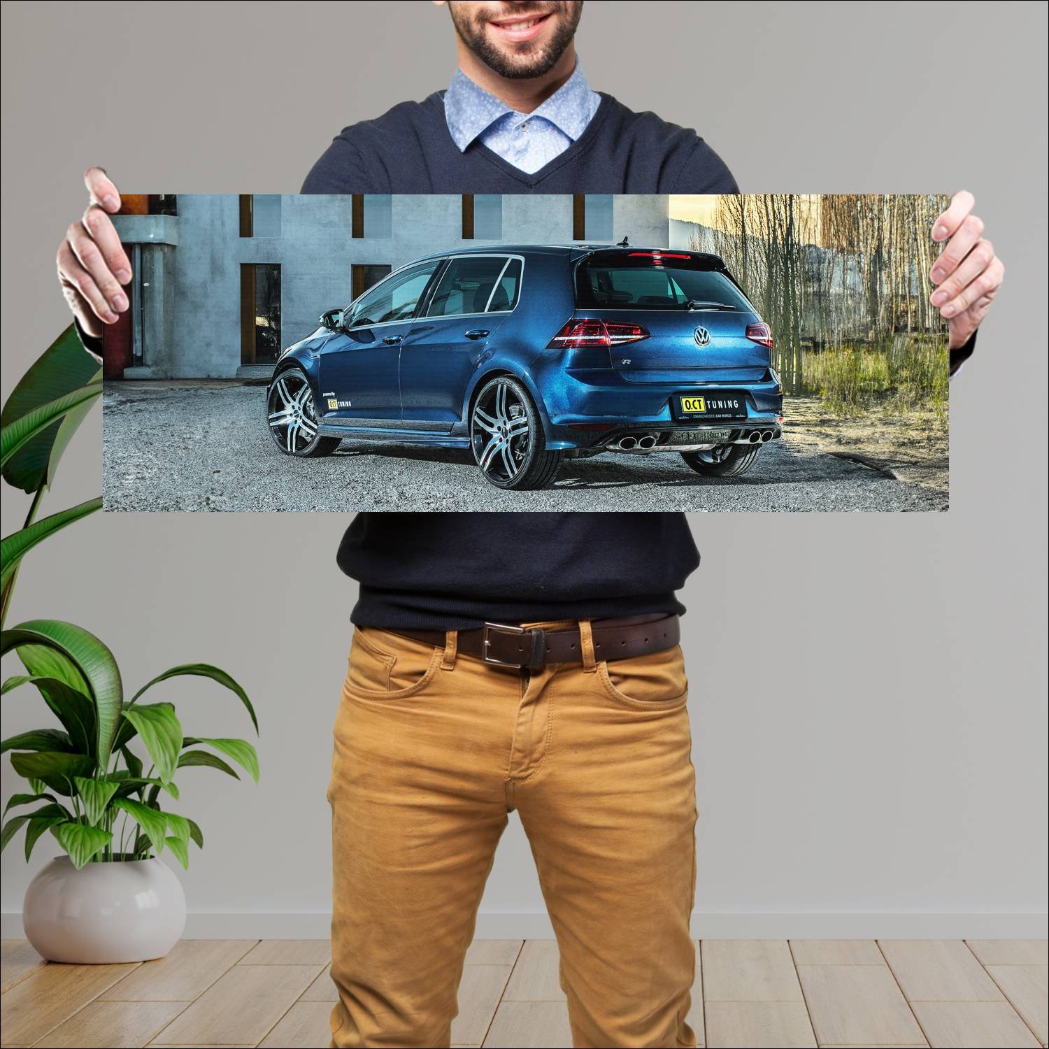 Cuadro grande 30x80cm 2016 volkswagen golf r by o 332 Volkswagen