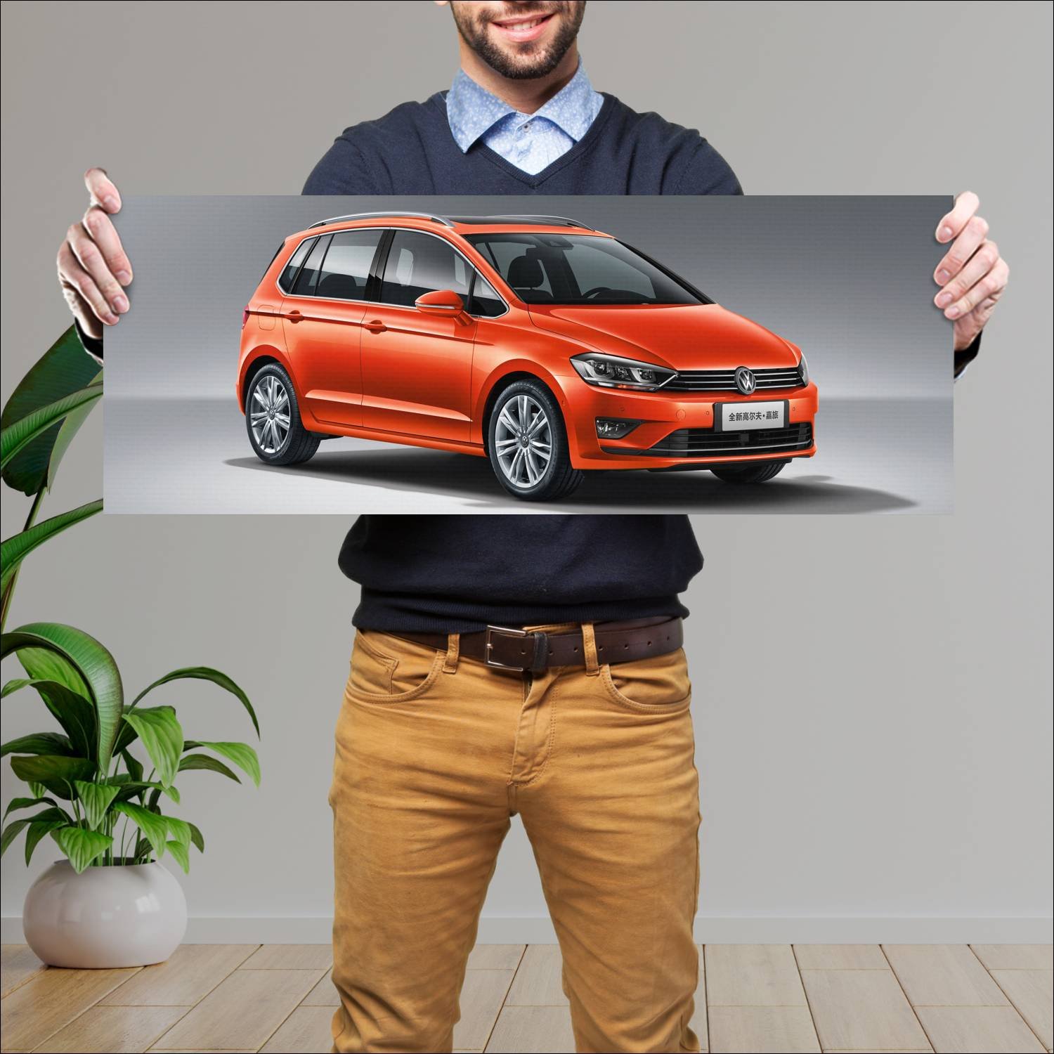 Cuadro grande 30x80cm 2016 volkswagen golf sportsv 334 Volkswagen