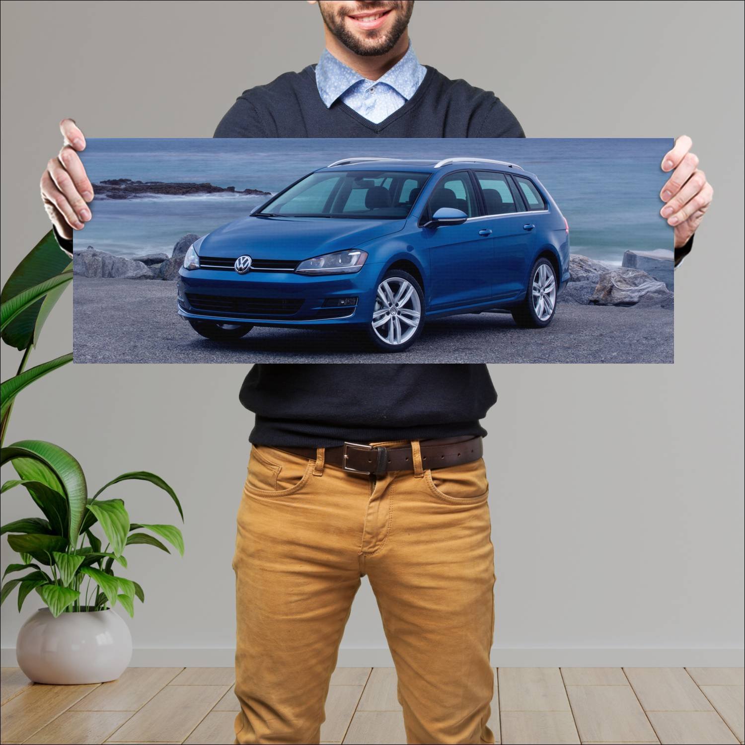 Cuadro grande 30x80cm 2016 volkswagen golf sportwa 335 Volkswagen