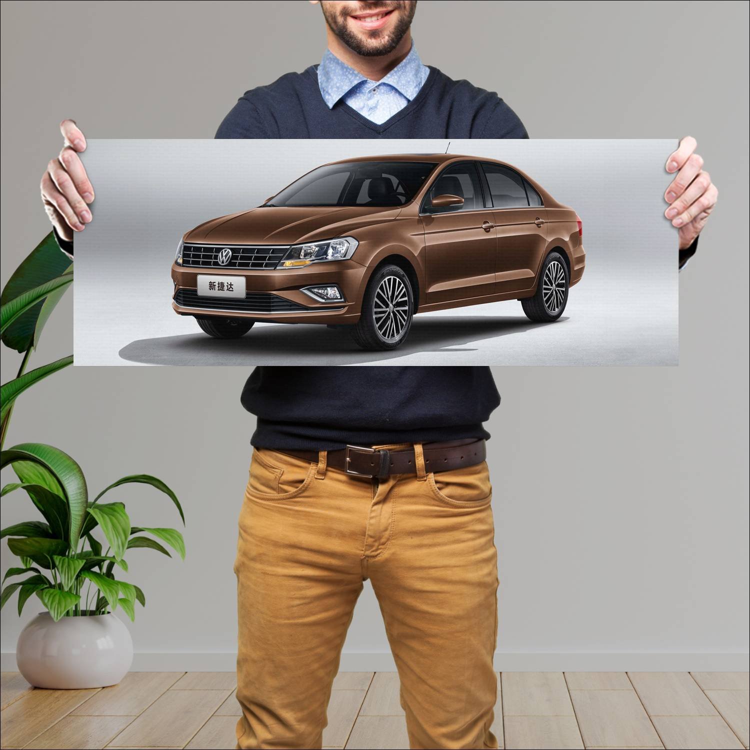 Cuadro grande 30x80cm 2016 volkswagen jetta cn 588 338 Volkswagen