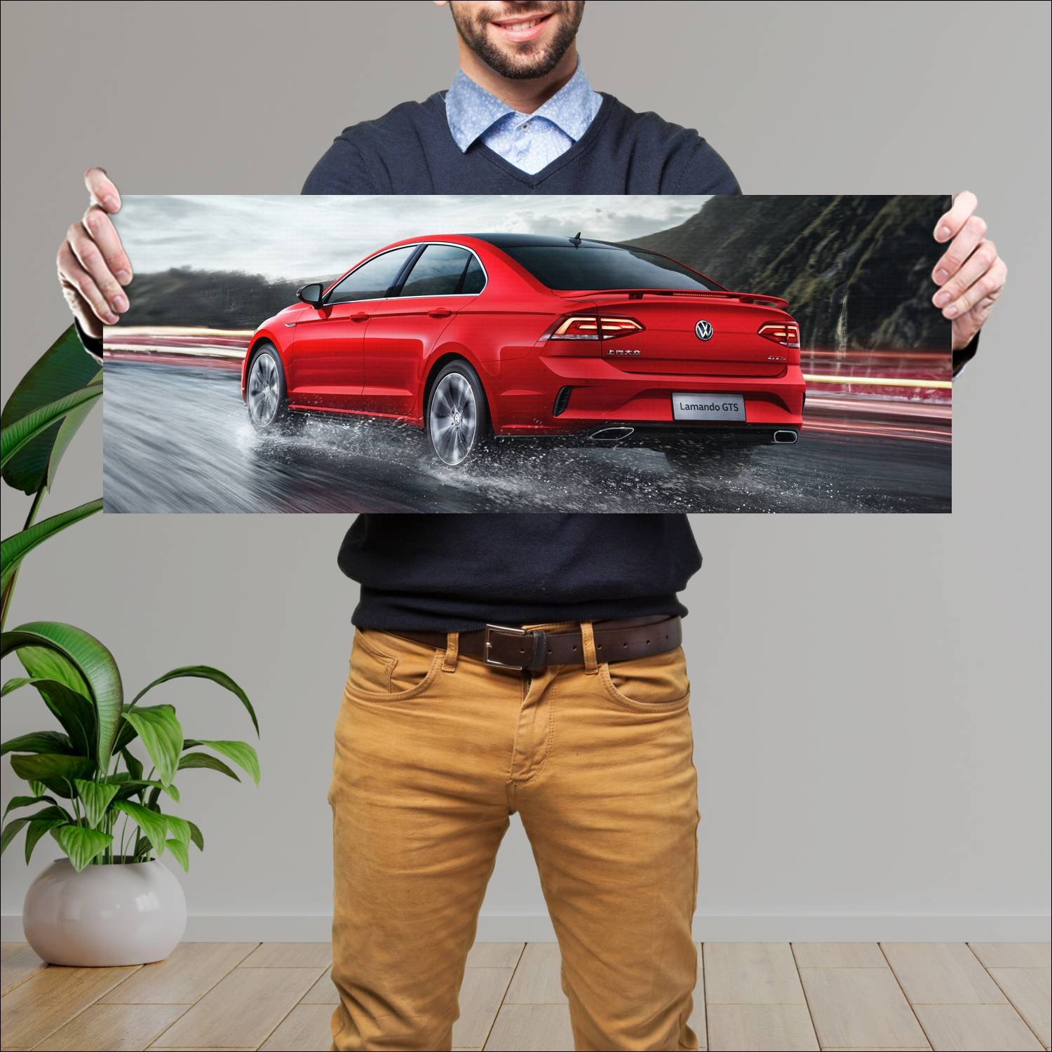 Cuadro grande 30x80cm 2016 volkswagen lamando gts 342 Volkswagen