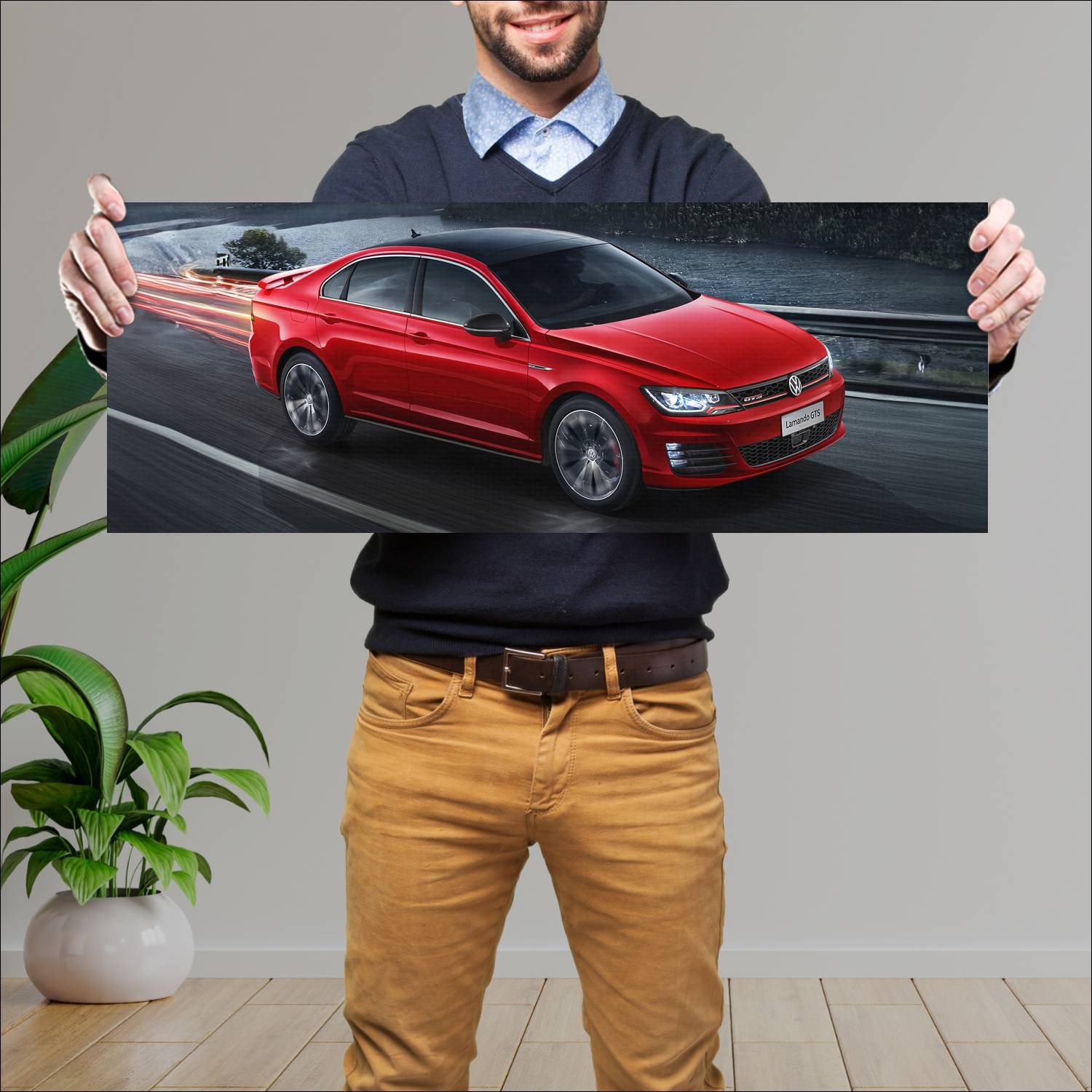 Cuadro grande 30x80cm 2016 volkswagen lamando gts 343 Volkswagen