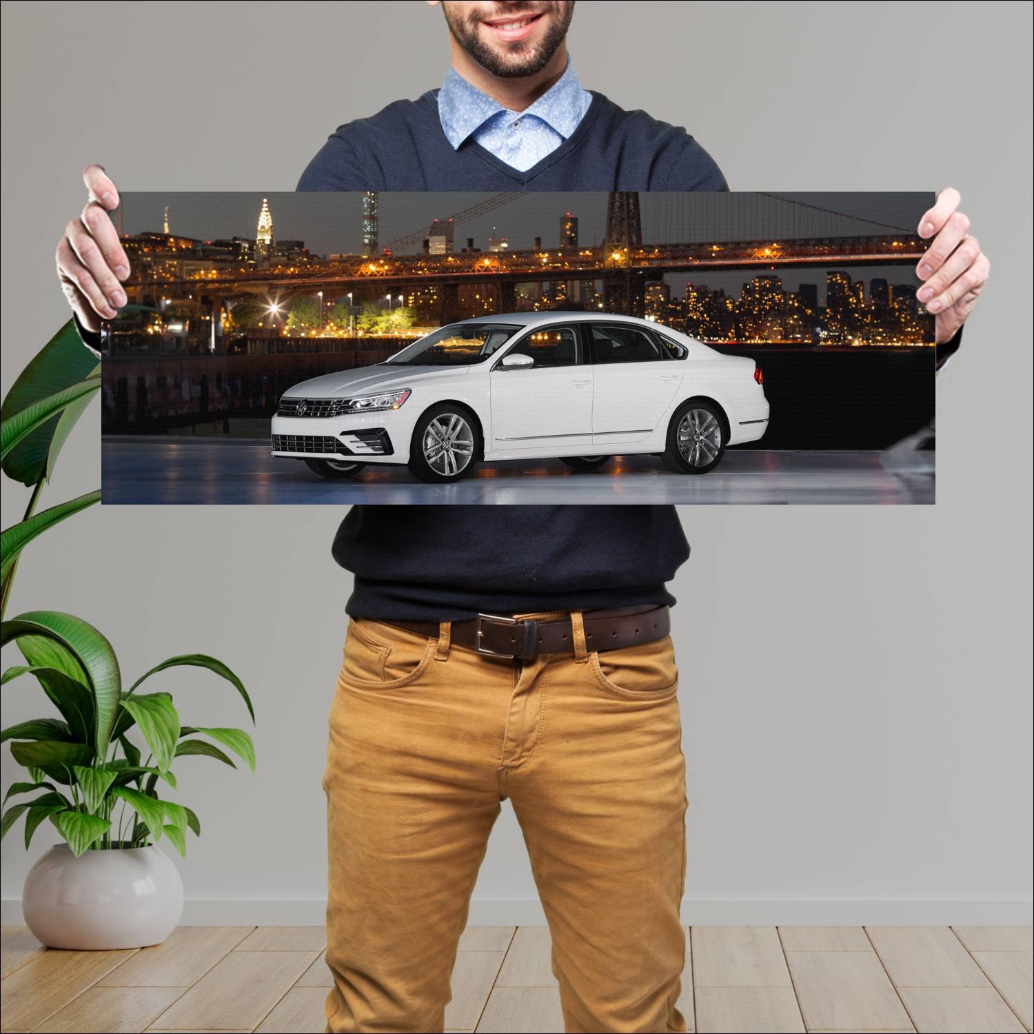 Cuadro grande 30x80cm 2016 volkswagen passat r lin 359 Volkswagen