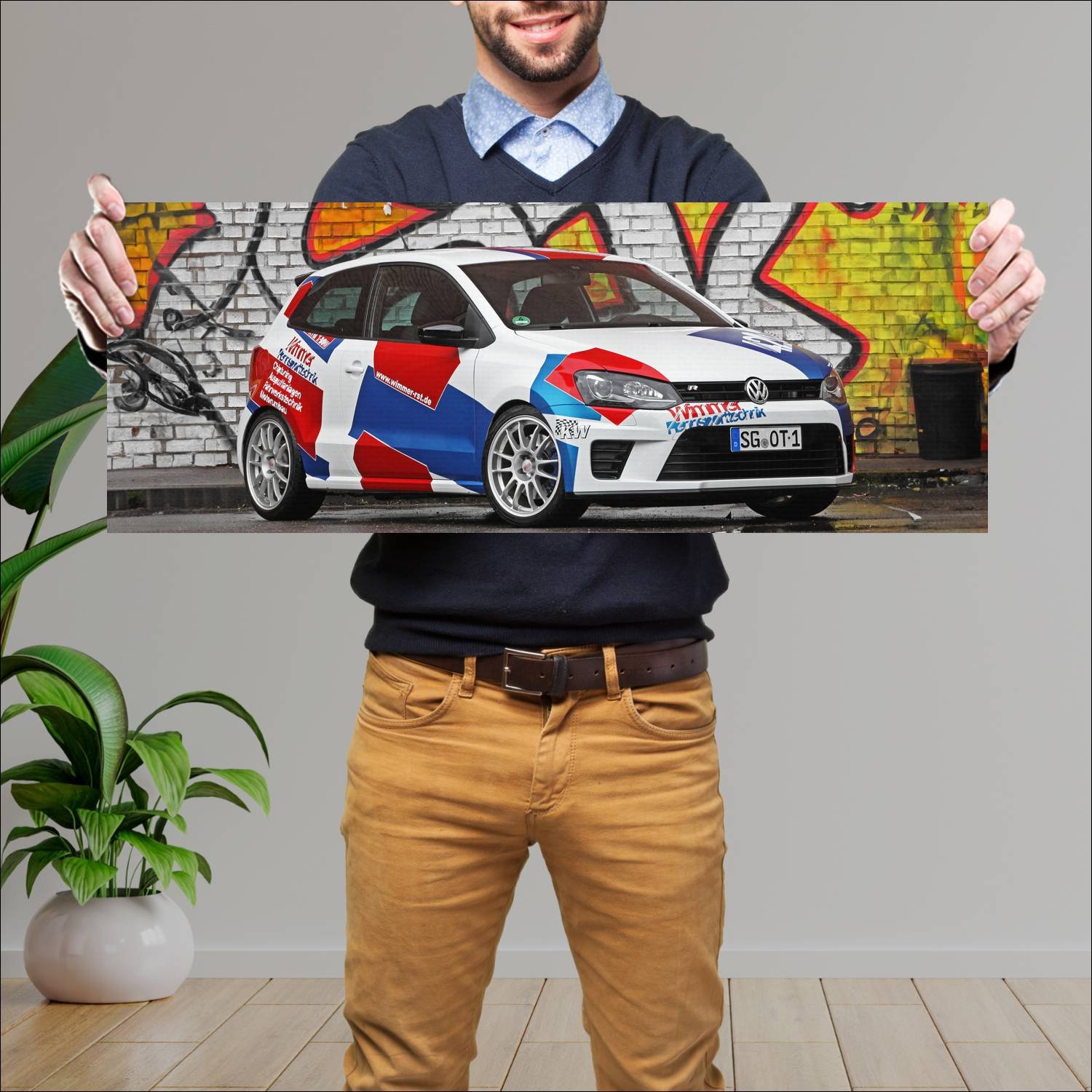 Cuadro grande 30x80cm 2016 volkswagen polo r wrc s 368 Volkswagen