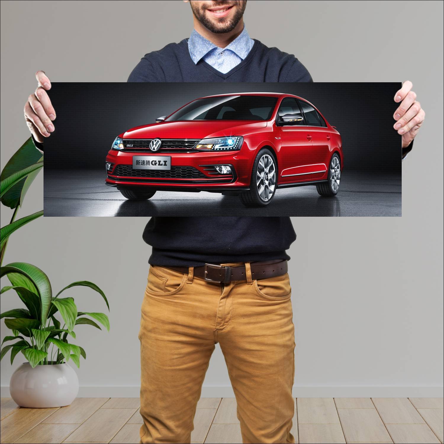 Cuadro grande 30x80cm 2016 volkswagen sagitar gli 371 Volkswagen