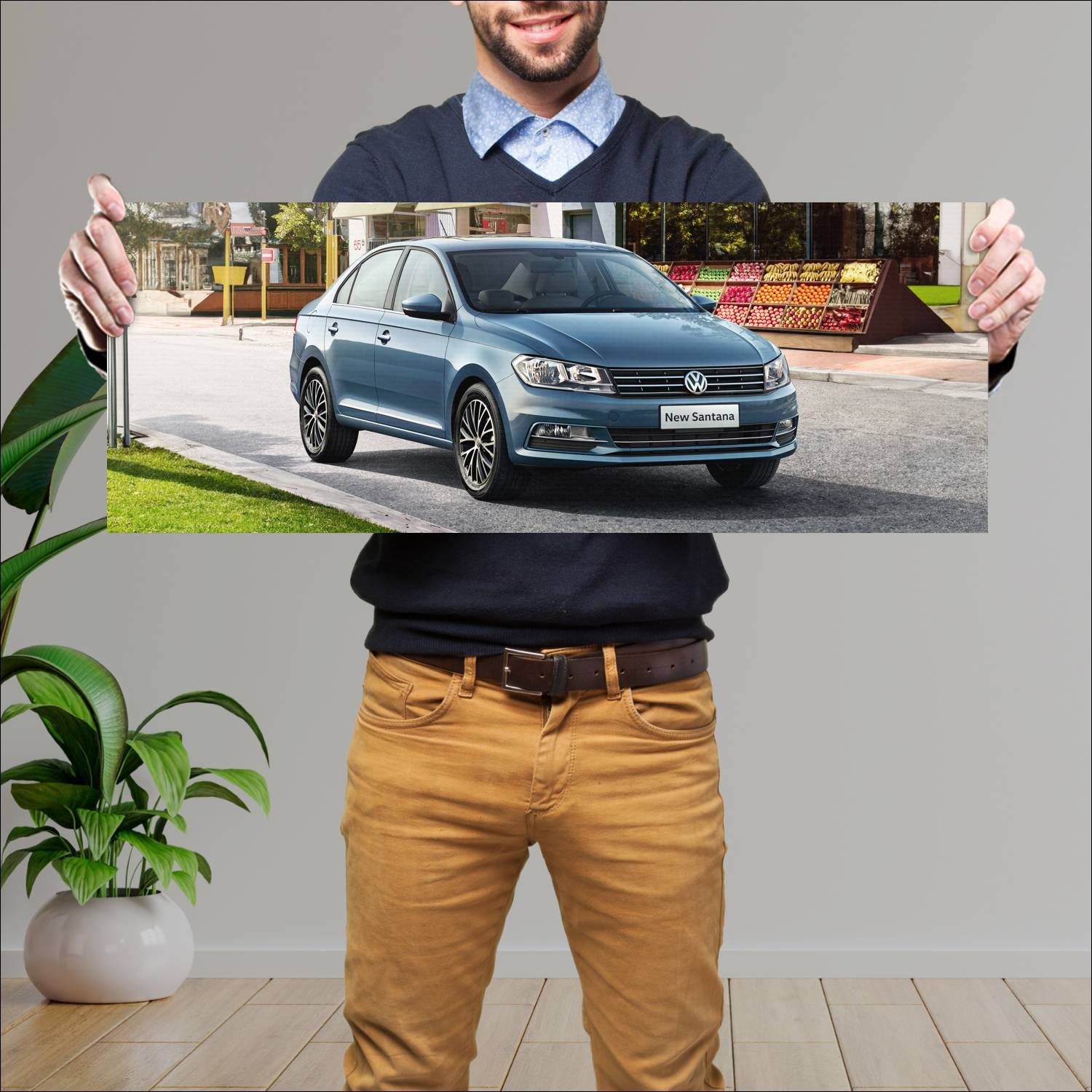 Cuadro grande 30x80cm 2016 volkswagen santana Volkswagen
