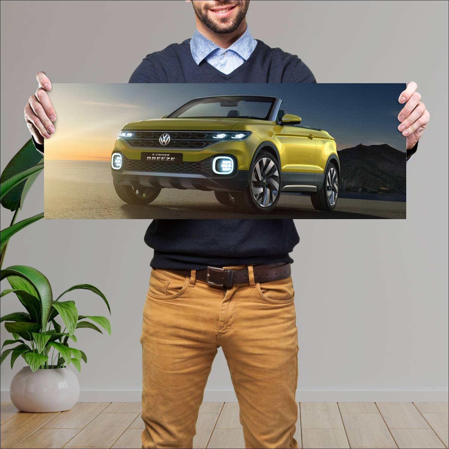 Cuadro grande 30x80cm 2016 volkswagen t cross bree 378 Volkswagen