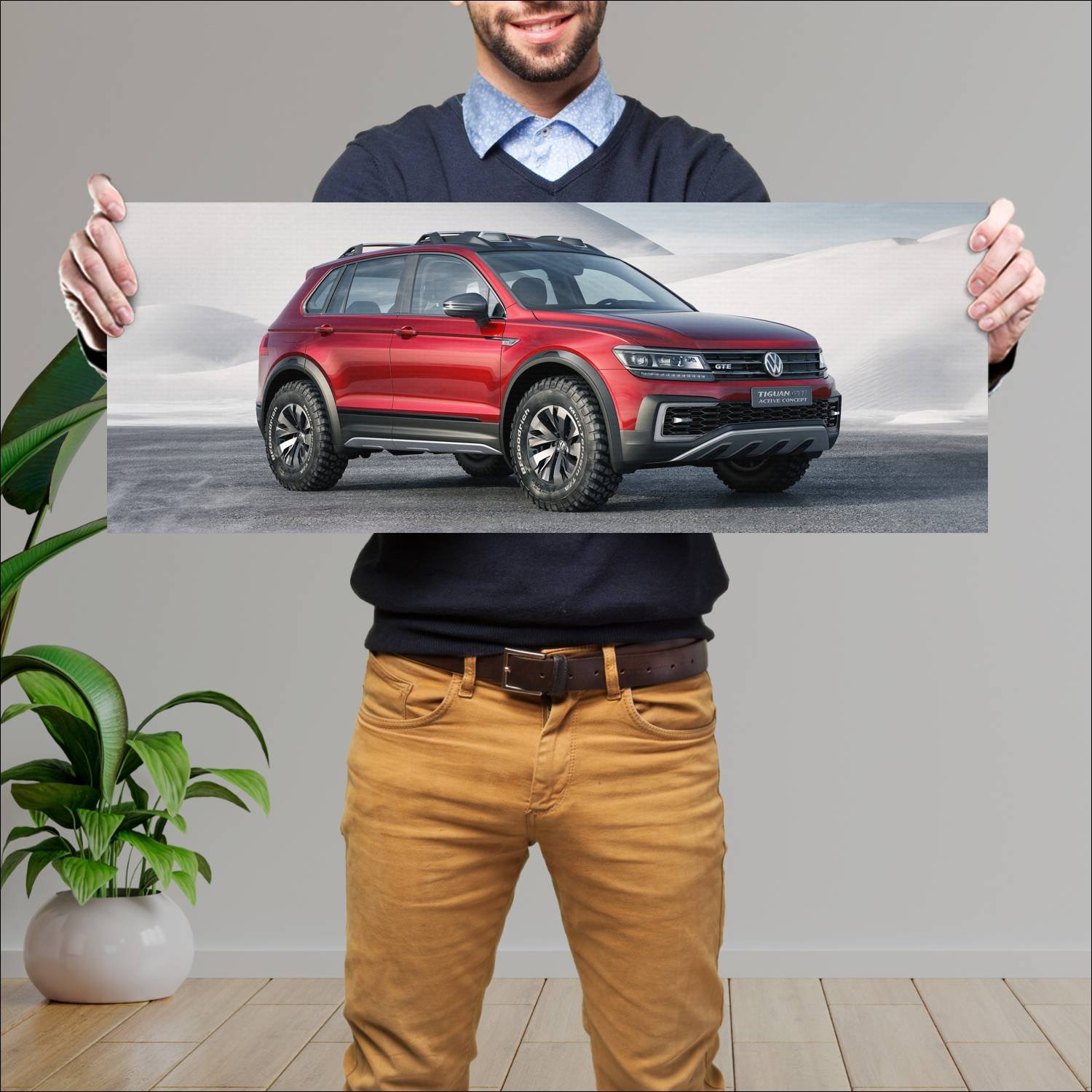 Cuadro grande 30x80cm 2016 volkswagen tiguan gte a 386 Volkswagen
