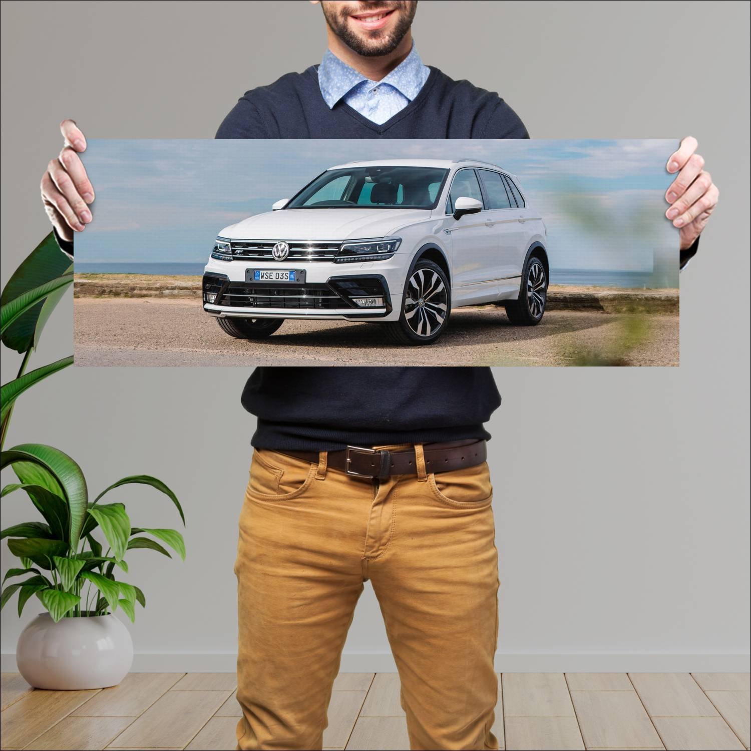 Cuadro grande 30x80cm 2016 volkswagen tiguan r lin 390 Volkswagen