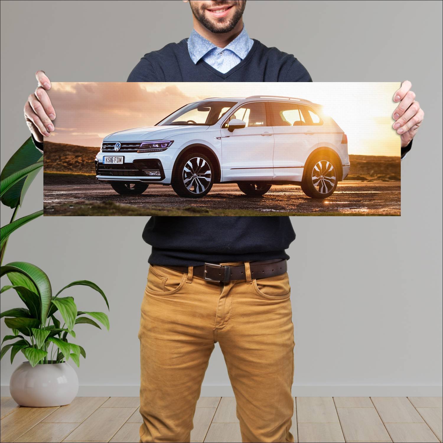 Cuadro grande 30x80cm 2016 volkswagen tiguan r lin 392 Volkswagen