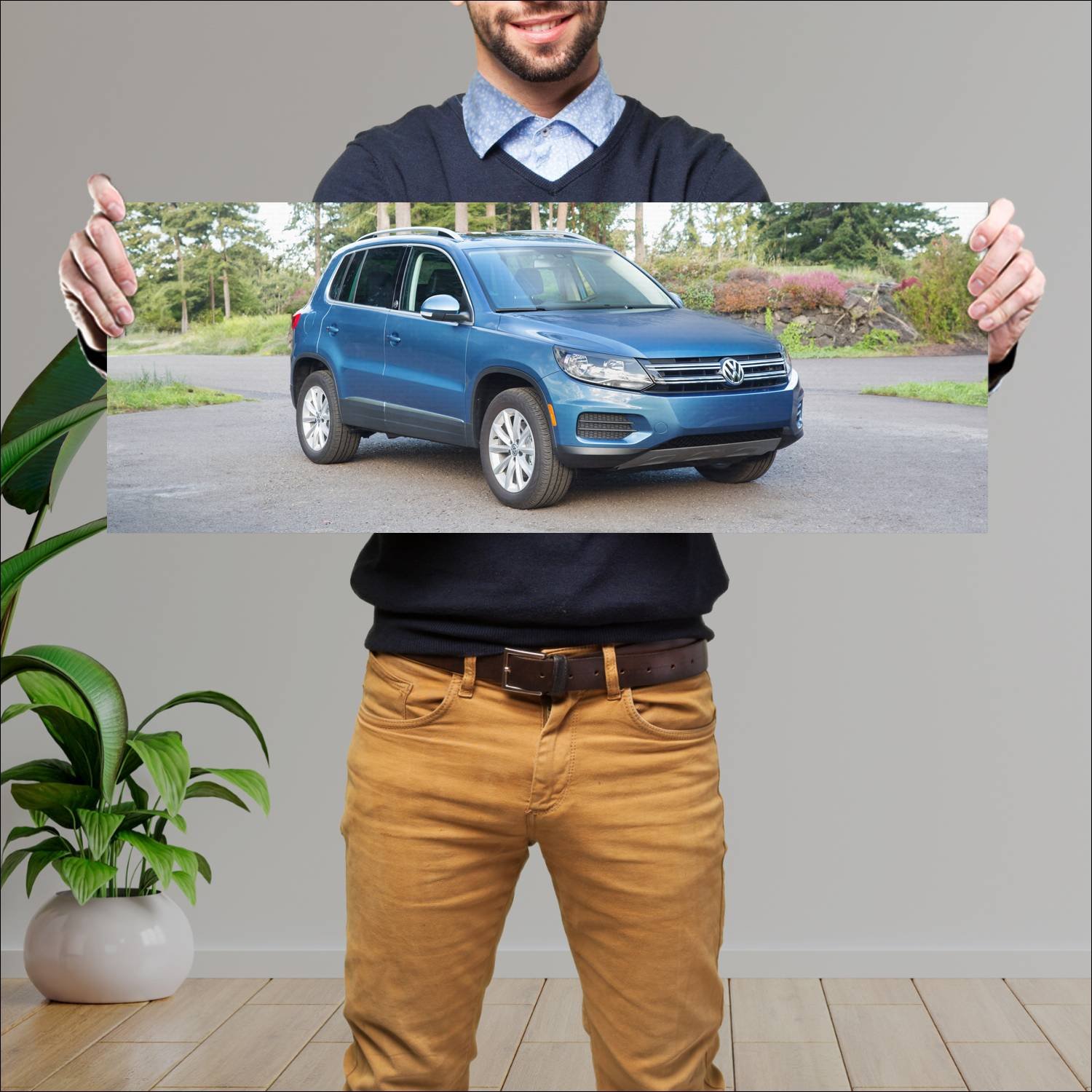 Cuadro grande 30x80cm 2016 volkswagen tiguan wolfs 397 Volkswagen