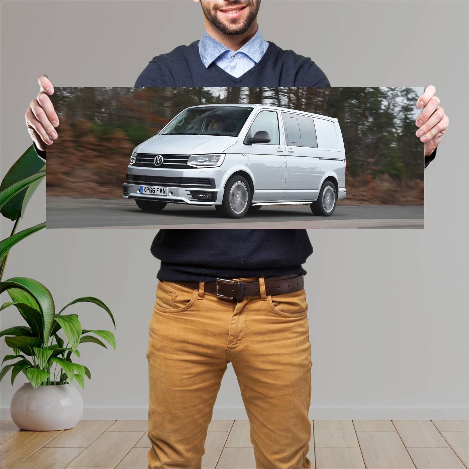 Cuadro grande 30x80cm 2016 volkswagen transporter 404 Volkswagen
