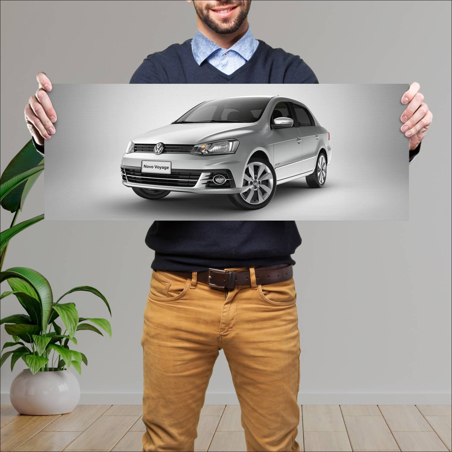 Cuadro grande 30x80cm 2016 volkswagen voyage auto 416 Volkswagen