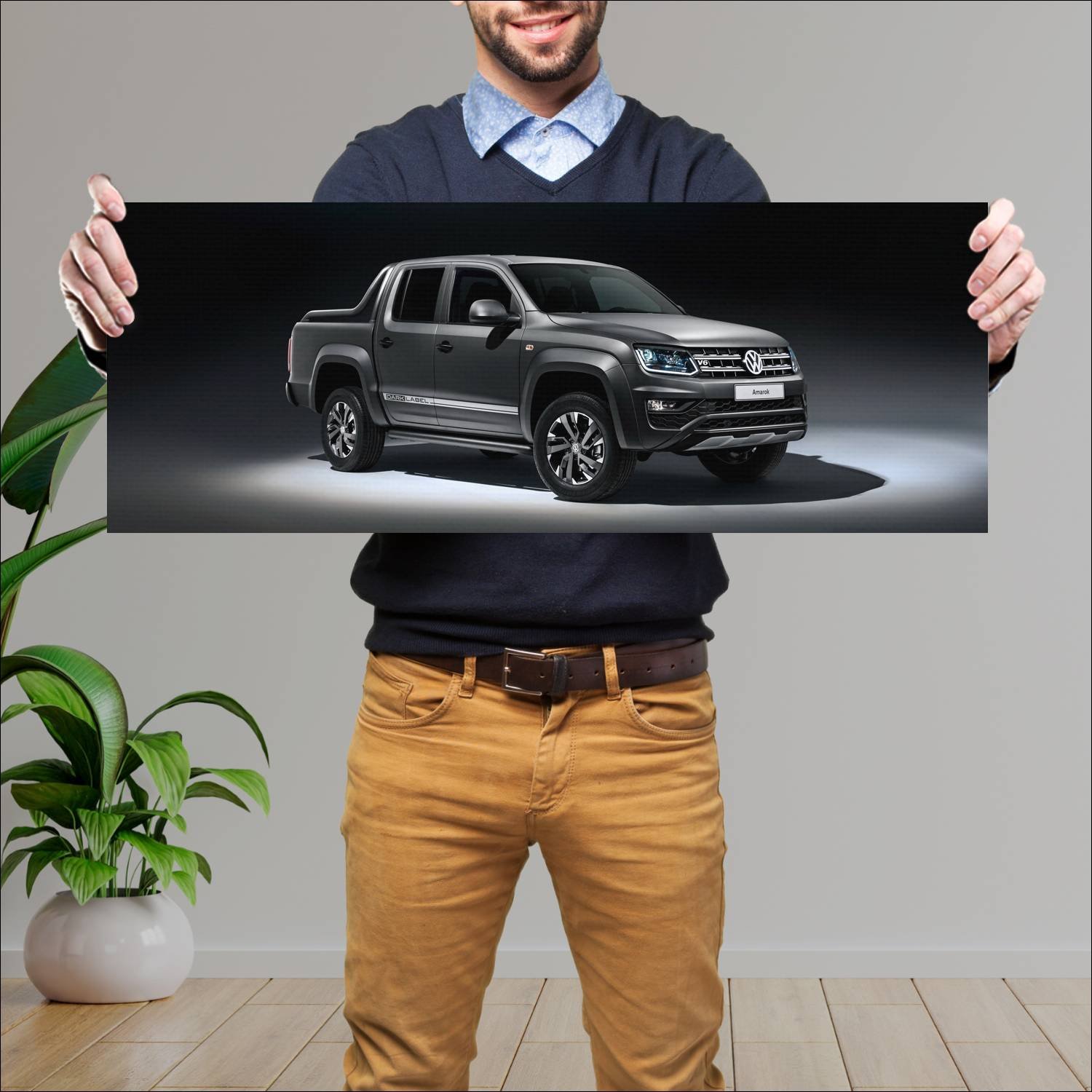 Cuadro grande 30x80cm 2017 volkswagen amarok dark 420 Volkswagen