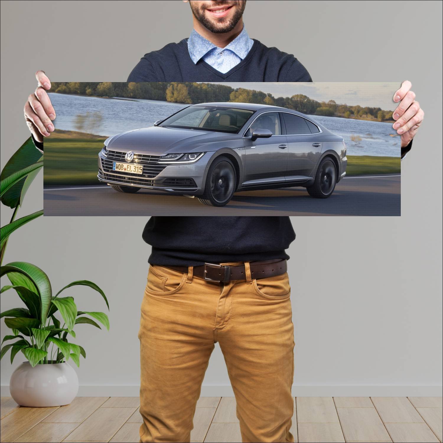 Cuadro grande 30x80cm 2017 volkswagen arteon auto 421 Volkswagen