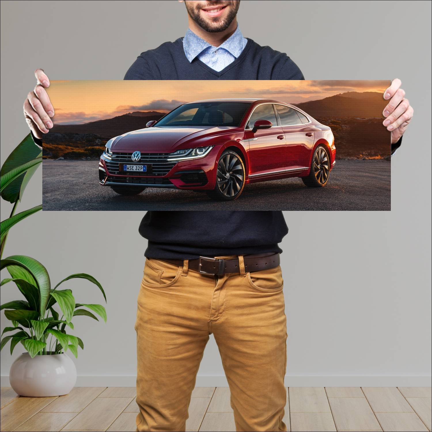 Cuadro grande 30x80cm 2017 volkswagen arteon r lin 425 Volkswagen