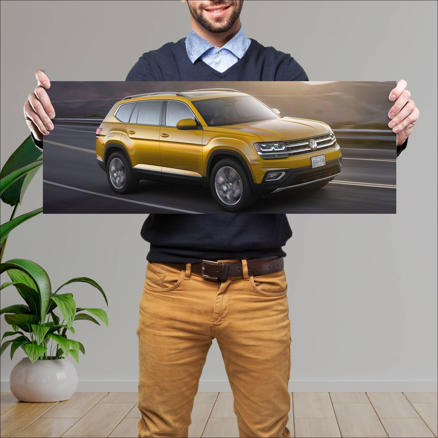 Cuadro grande 30x80cm 2017 volkswagen atlas auto 428 Volkswagen