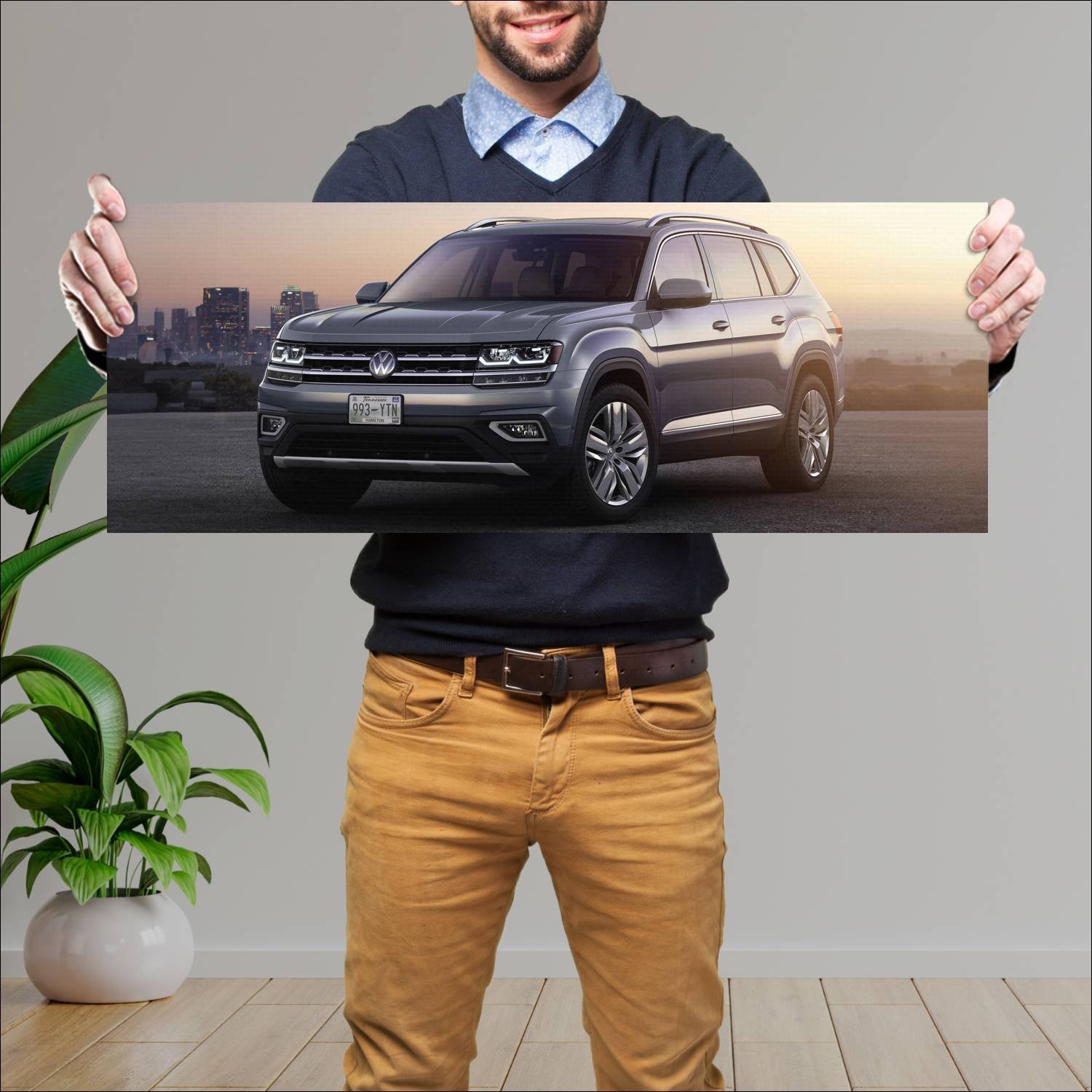 Cuadro grande 30x80cm 2017 volkswagen atlas auto 429 Volkswagen